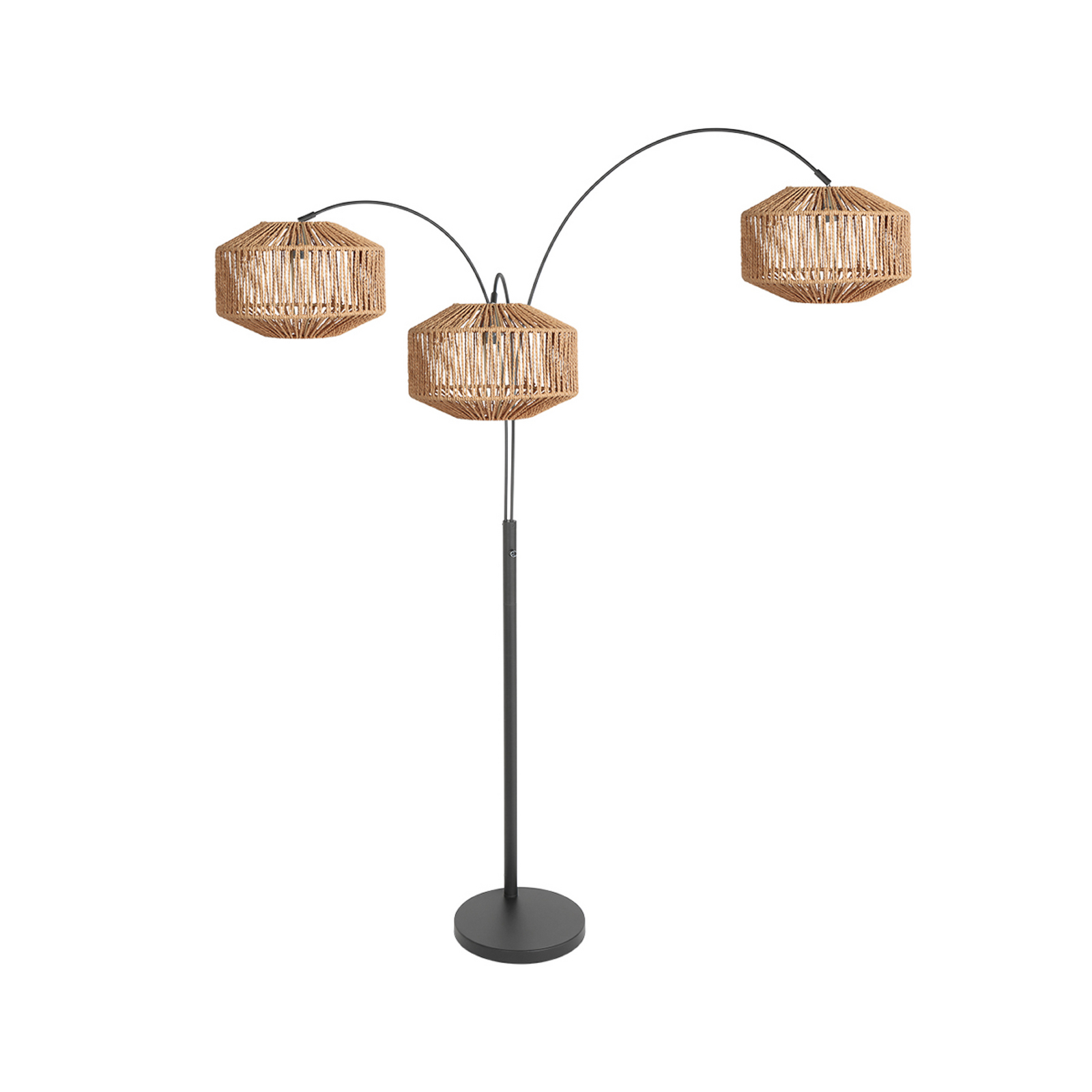 Nox Light álló lámpa, 3 izzós, fekete, barna kábel, E27