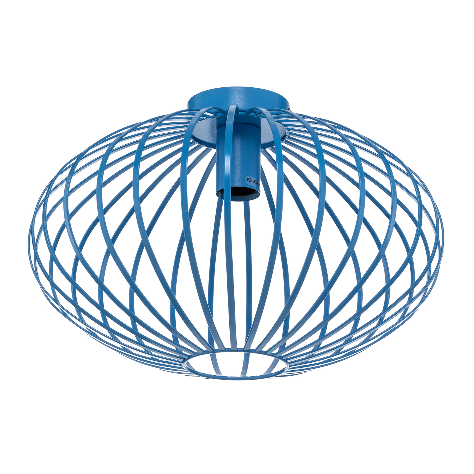Lindby plafonnier Maivi, bleu, 40 cm, fer, cage