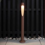 Louis Poulsen, bolardo luminoso Flindt, 927, corten, pie de 70 cm, 24 V