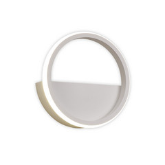 Aplique de pared LED Kitesurf, aluminio, Ø 25 cm, blanco