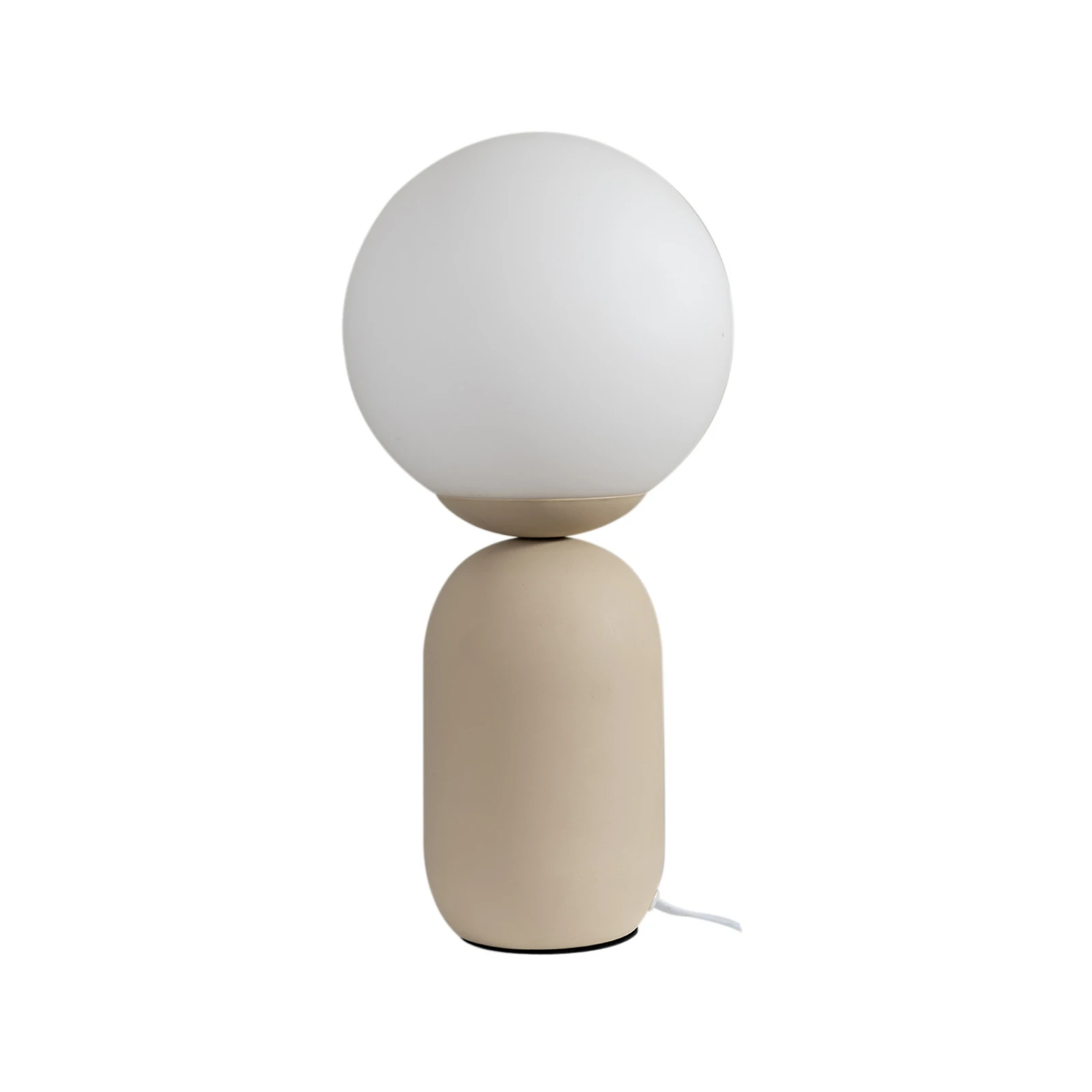Lámpara de mesa Lindby Lennes, beige, cristal, Ø 20 cm