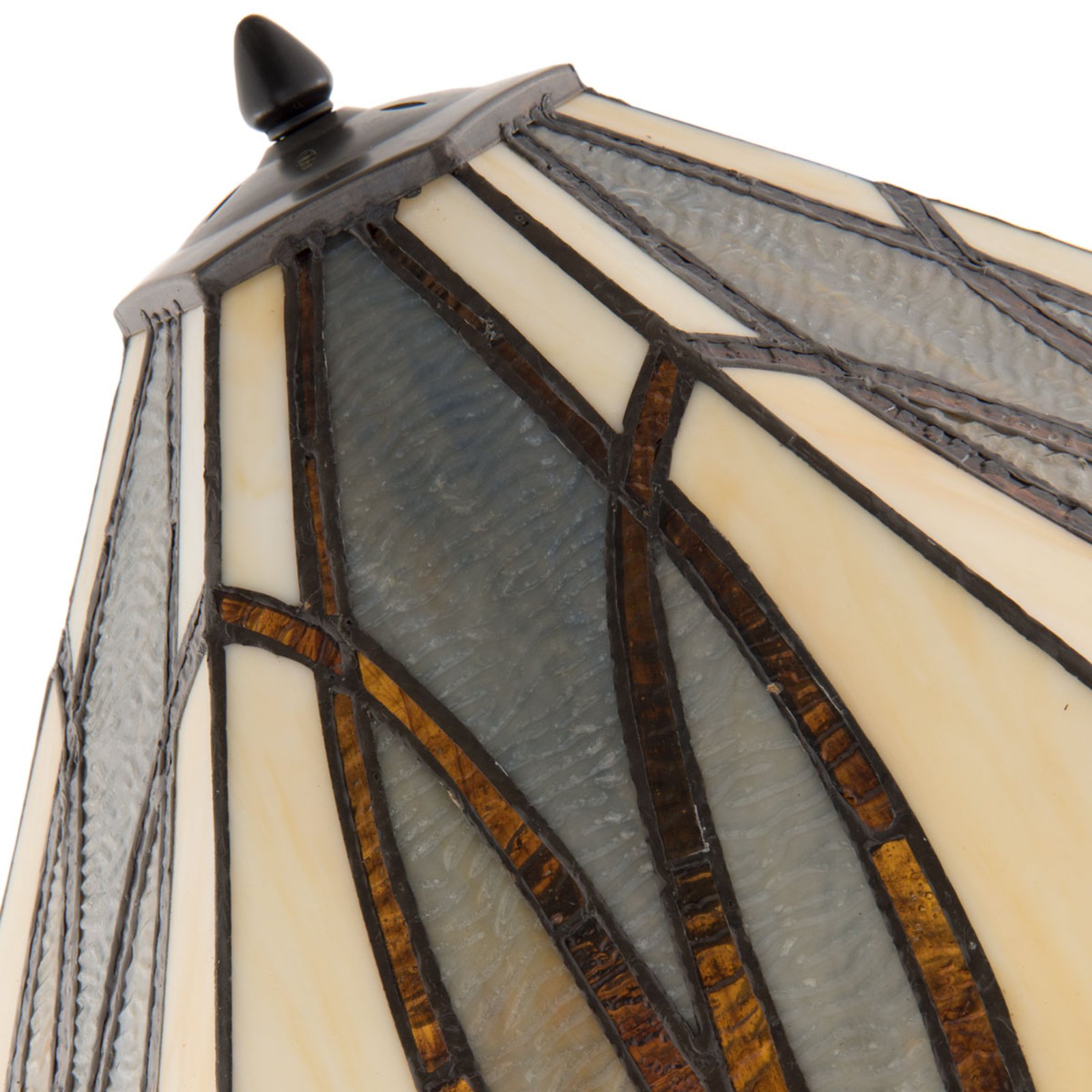 Galda lampa 5913 ar brūnu stikla abažūru