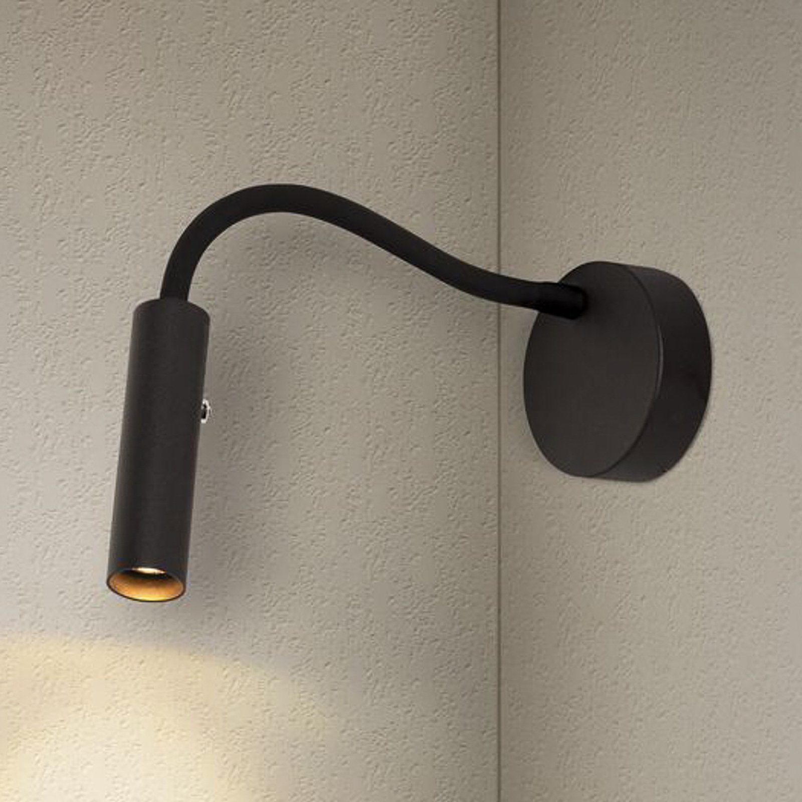 Aplique de pared LED SLV Karpo Goose, atenuable, negro