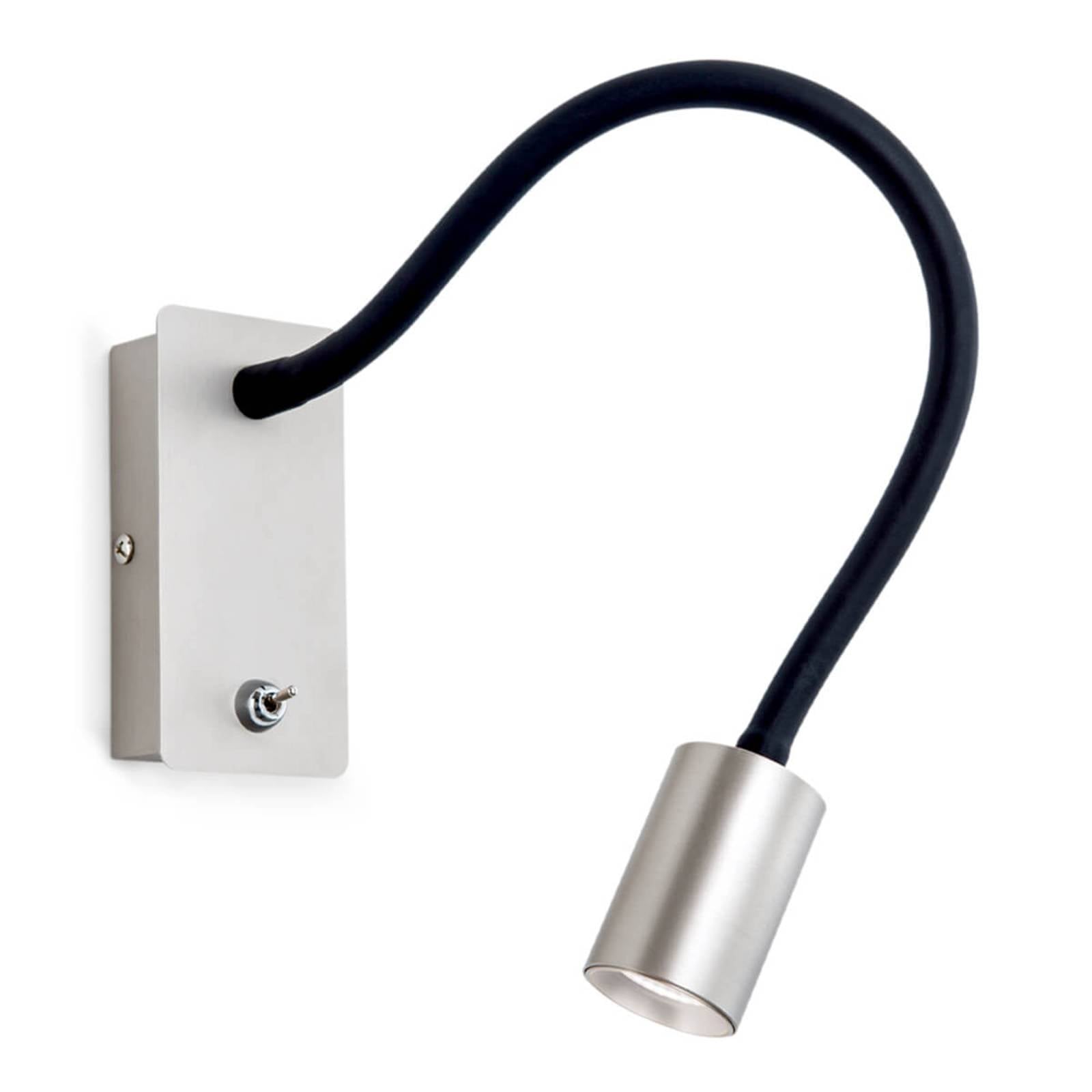 LED-Wandleuchte Kurt nickel-matt mit Flexarm