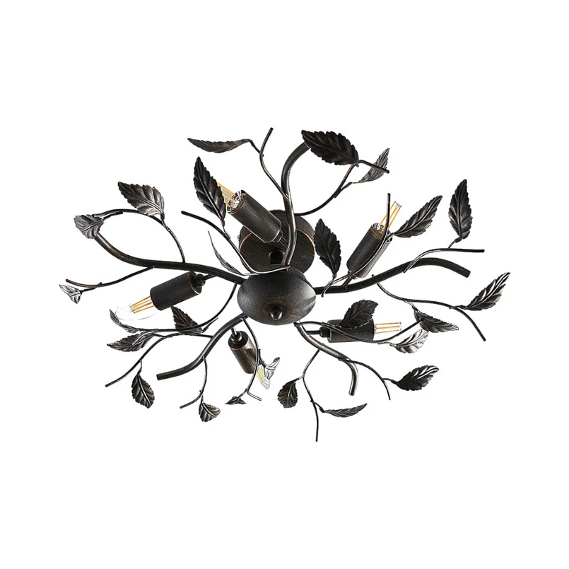 Lindby – Yos 5 Deckenleuchte Black-Gold