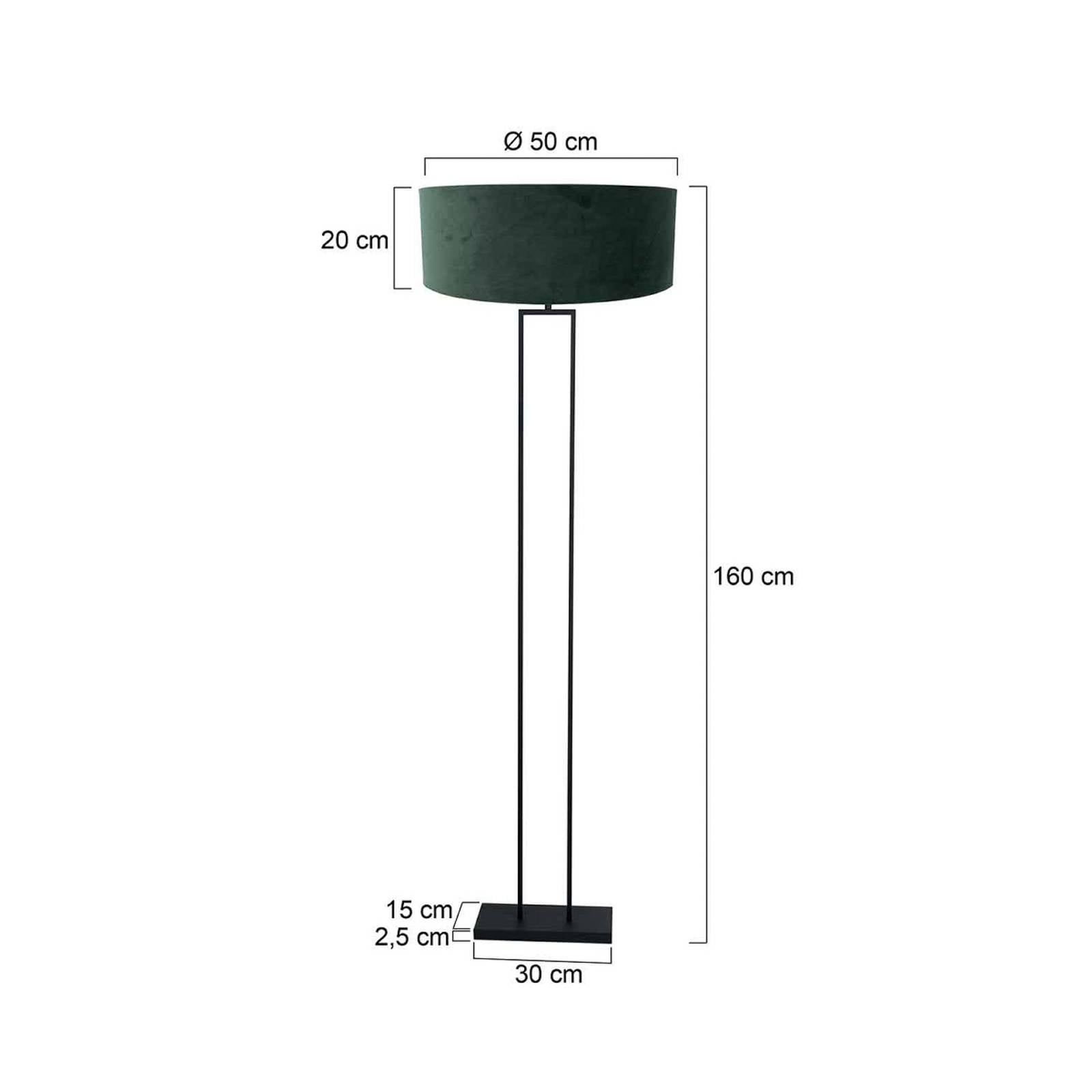 Steinhauer Lampadaire Stang, noir/velours vert, hauteur 160 cm, E27