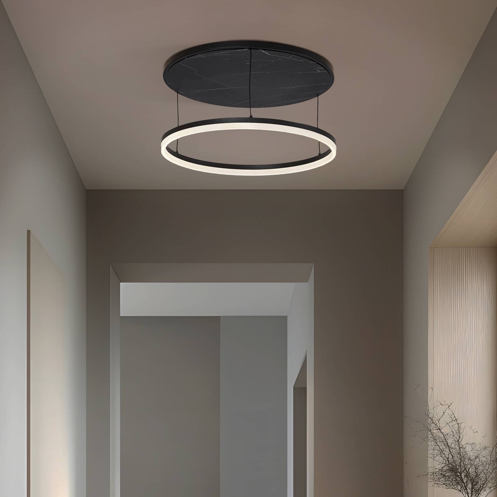 Lucande LED-Deckenlampe Orven, schwarz, Ø 50 cm, dimmbar günstig online kaufen