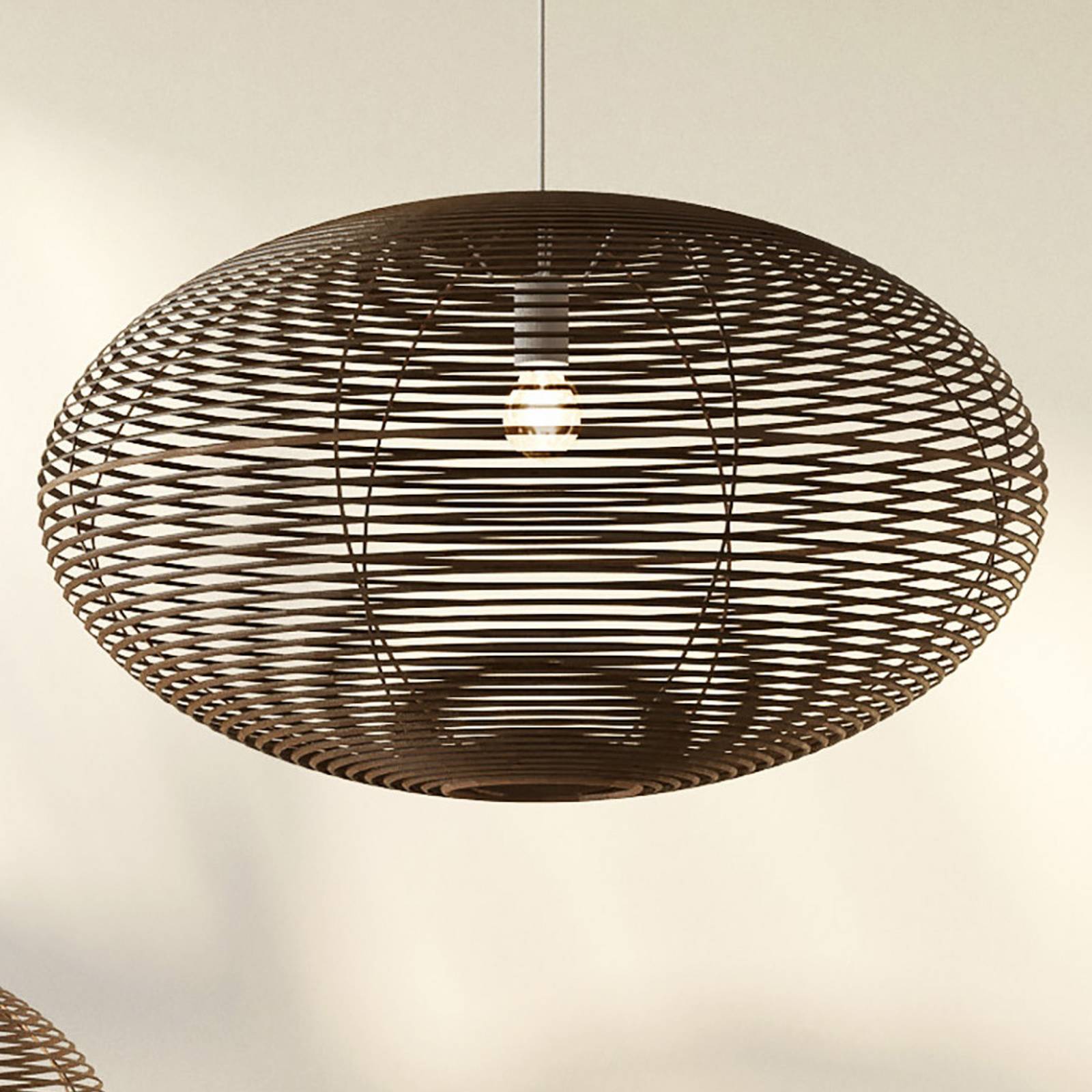 Hängeleuchte RATTAN, Ø 60 cm, naturbraun, Rattan, E27 günstig online kaufen