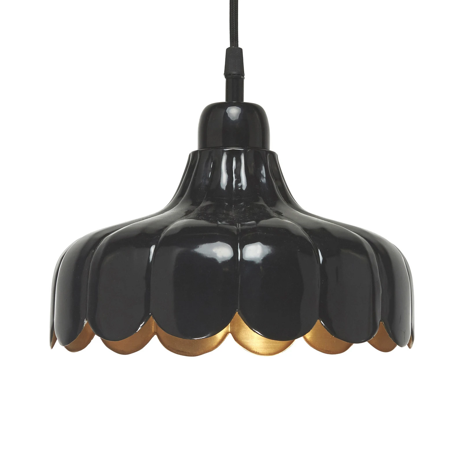 PR Home Hängelampe Wells Small schwarz/gold Ø 24 cm Stecker