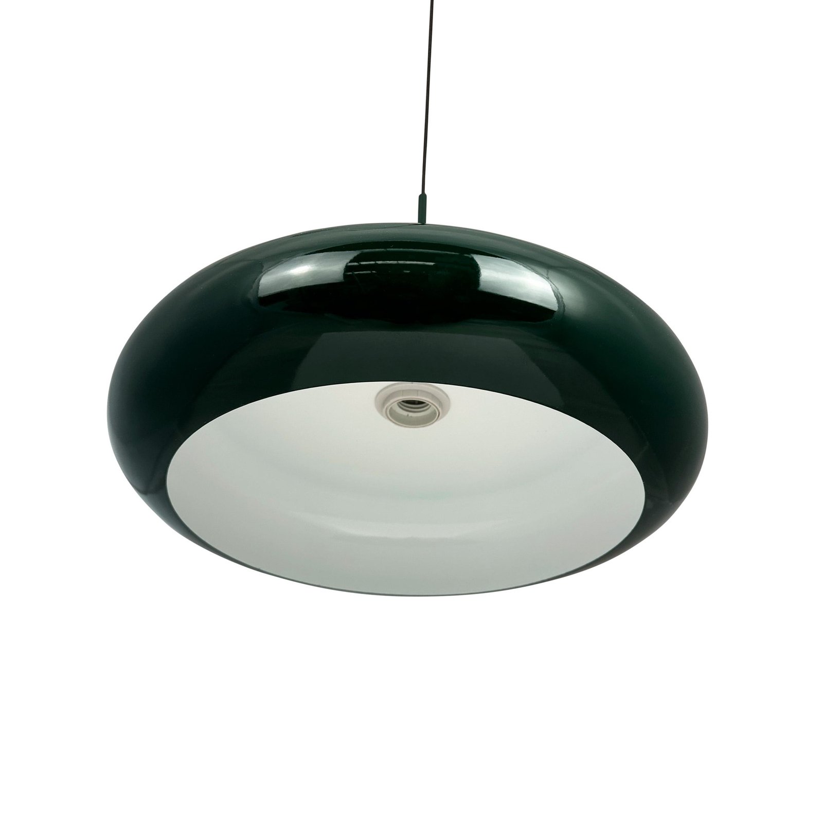 Dyberg Larsen hanging light Planet, dark green, Ø 40 cm, metal