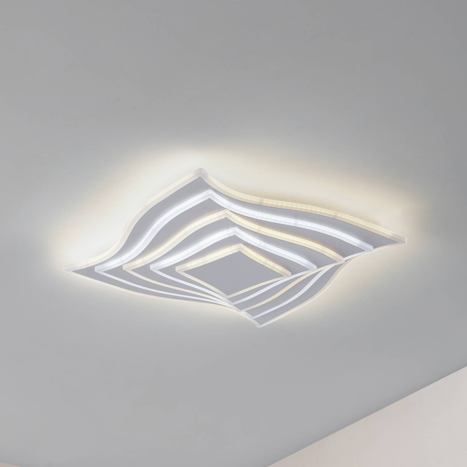 Lindby LED-Deckenleuchte Rebeka, 47x47cm, CCT, Fernbedienung günstig online kaufen