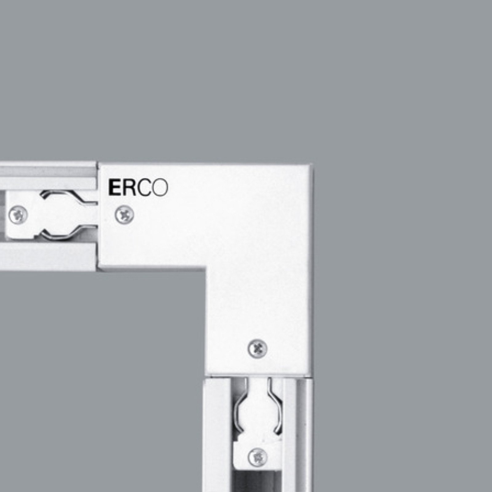 ERCO raccord d’angle rail triphasé extérieur blanc