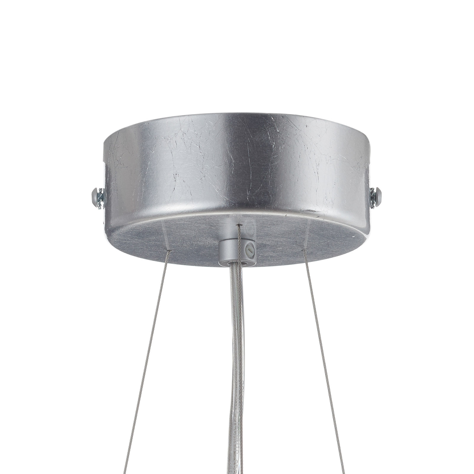 Lámpara colgante Pura con pan de plata, 60 cm, 3x E27