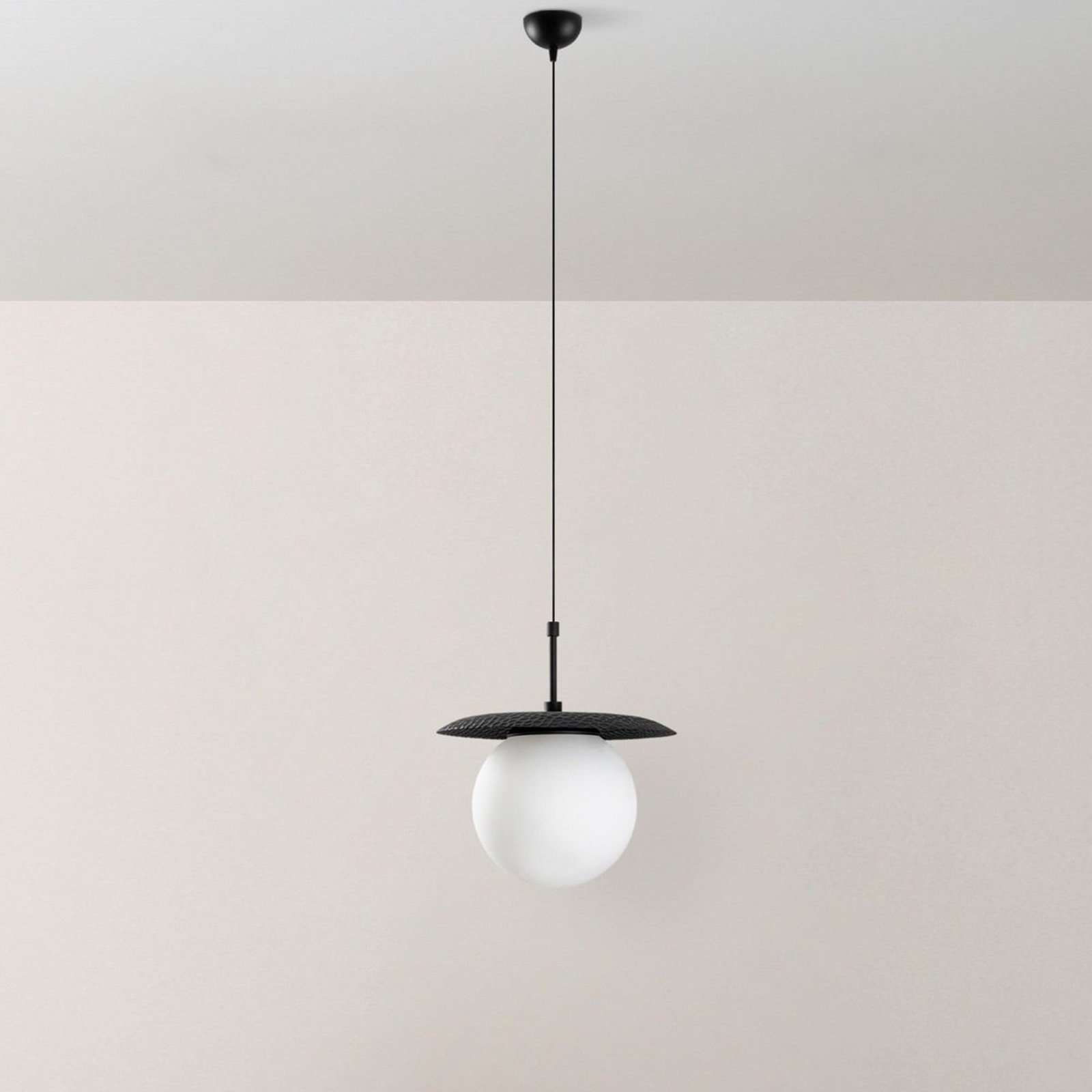 Hanglamp Anemon, zwart, glas, Ø 30 cm, E27