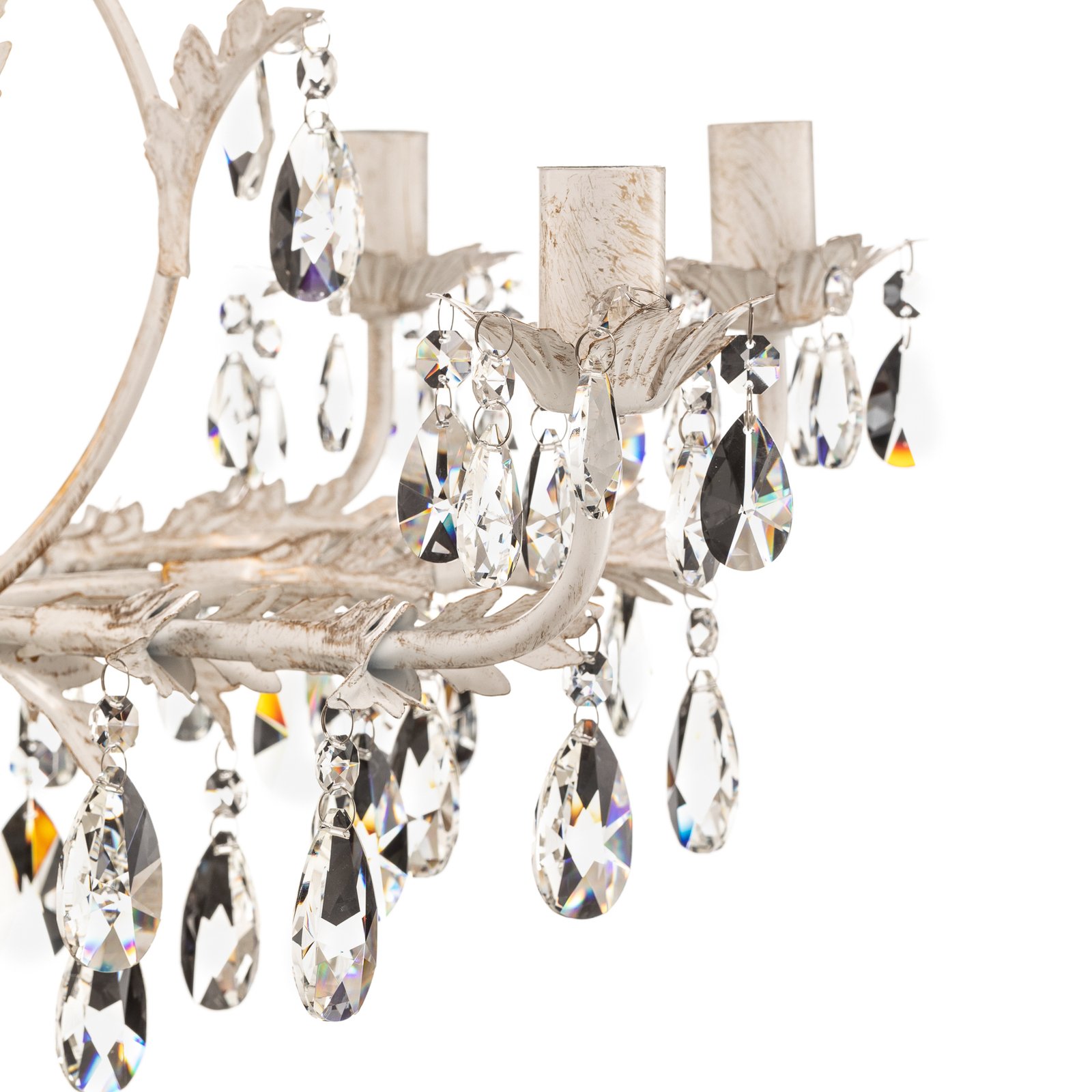 Teresa crystal chandelier, ivory 8-bulb