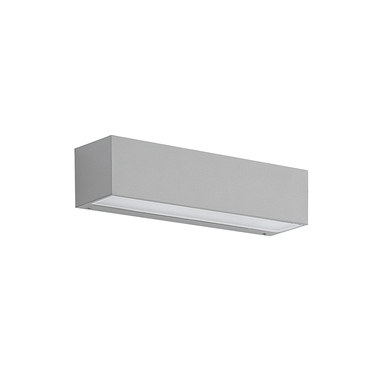 Lucande LED-Außenwandlampe Lengo, 25cm, silber, down, 3.000K