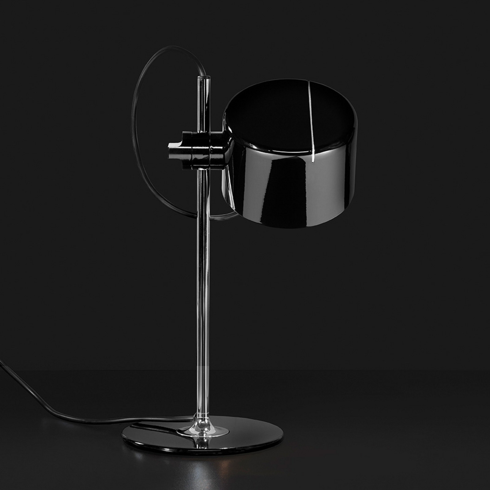 Oluce Mini Coupè LED lampă de masă negru - Camera de zi / sufragerie - Design - negru lucios crom - Metal