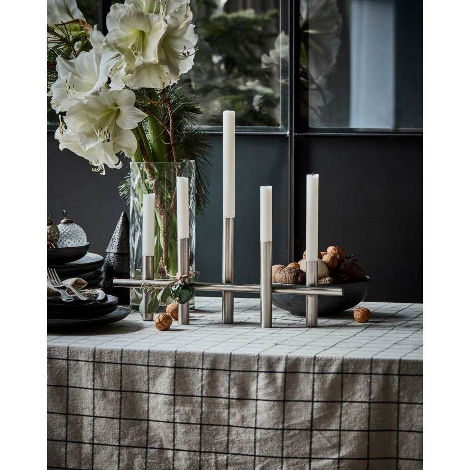 Maxi Suporte de Velas L45 Antiguidade Prateado - House Doctor