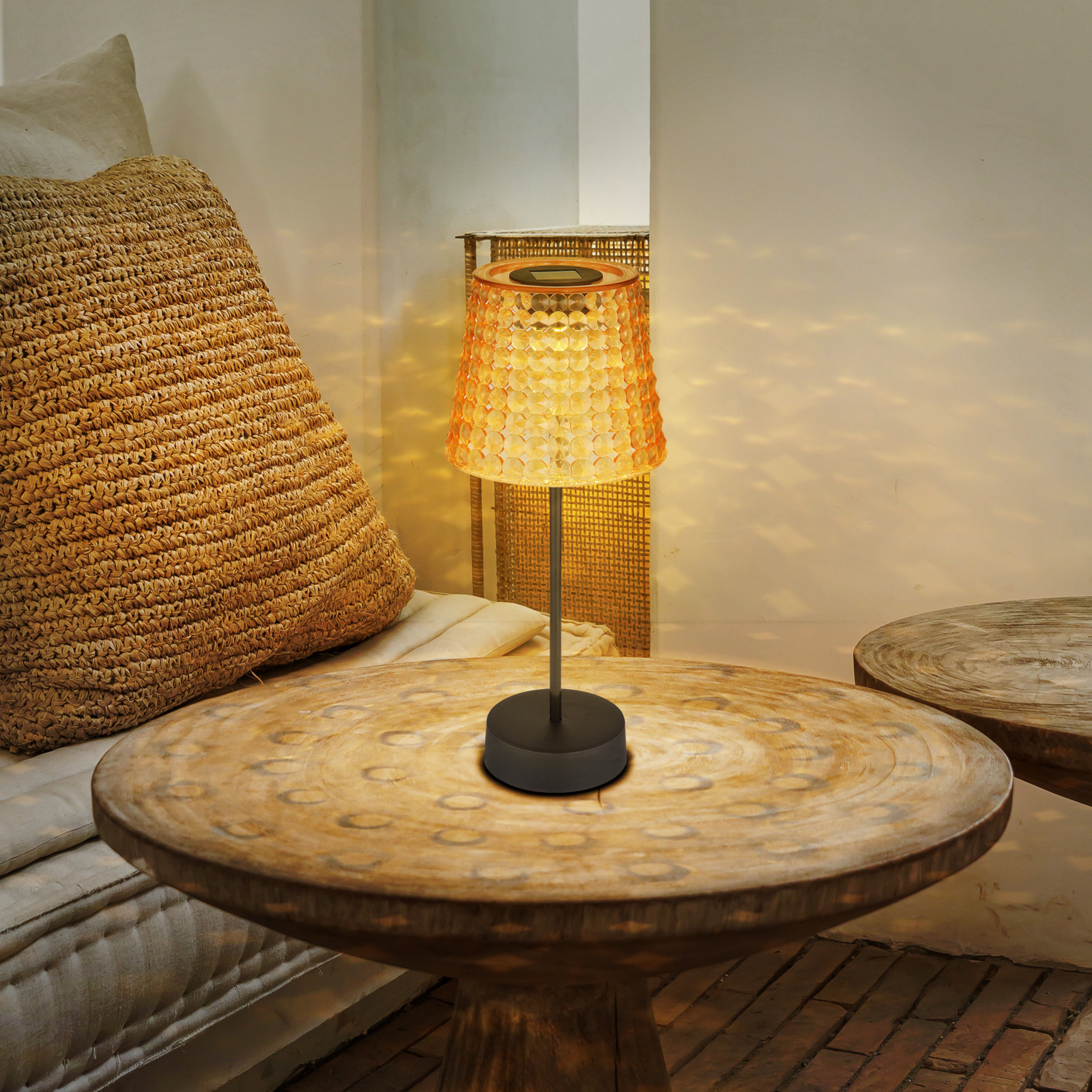Solární stolní lampa 36634-2A 2 ks černá/jantarová