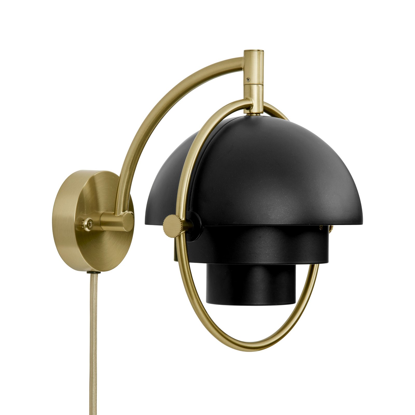 Aplique de pared Gubi Multi-Lite, negro, metal, G9