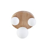 Stropna svjetiljka Mori, drvo, staklo, prirodna/bijela, 3 x G9, Ø 34 cm - Lindby