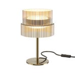 LED-bordlampe SCALA, brun/bronze, højde 24 cm, glas, dæmper