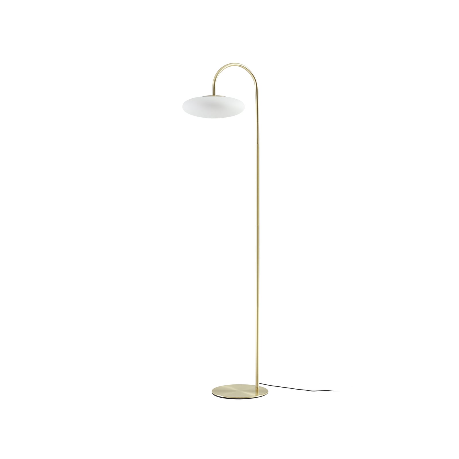 Lucande LED-Stehleuchte Tenebra, 150 cm, messing/weiß, Glas Lucande LED-Stehleuchte Tenebra, 150 cm, messing/weiß, Glas