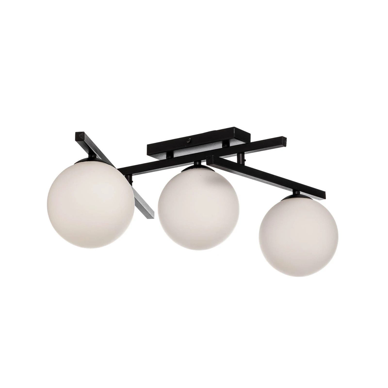 Deckenlampe Smart, schwarz/opal, 3-flammig