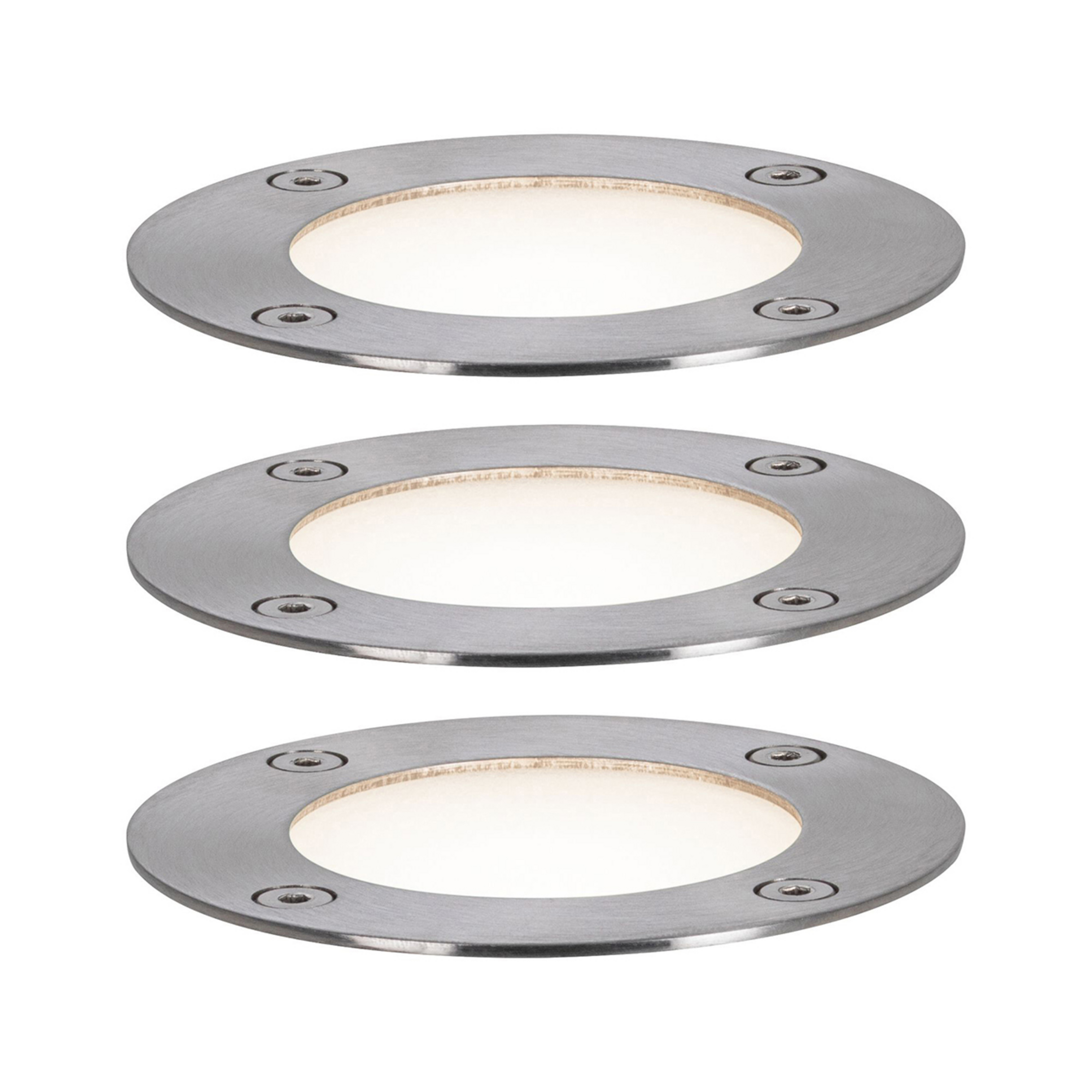 Plug & Shine 3 LED Spot à Enterrer Extérieur Smart Home ZigBee RGBW IP67 Silver