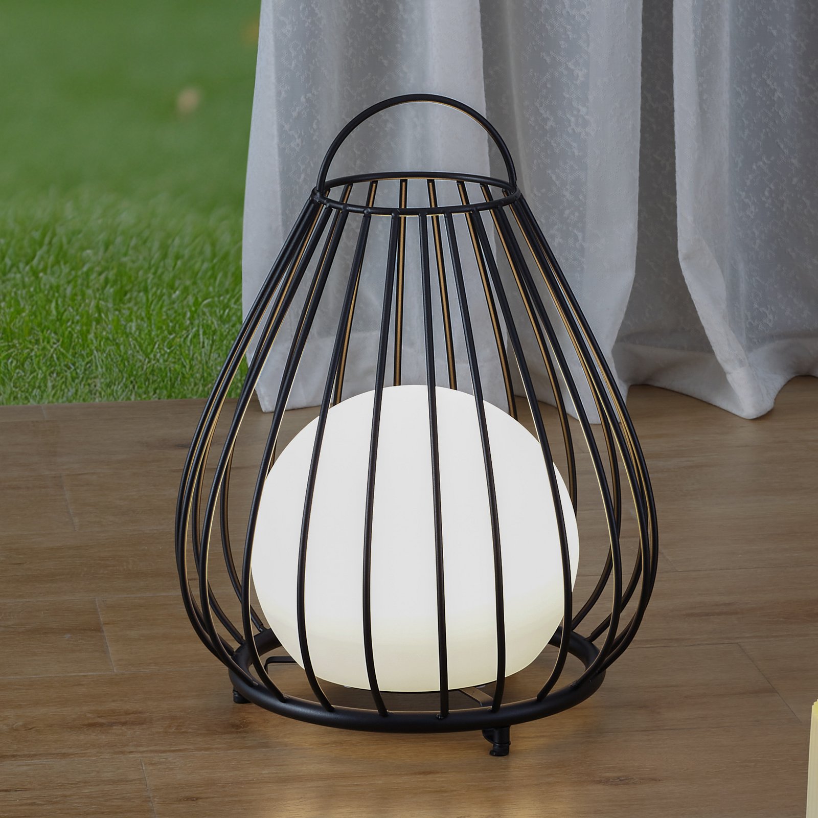 Kelda Portable Cellule solaire Lampe de Table Noir - Lindby