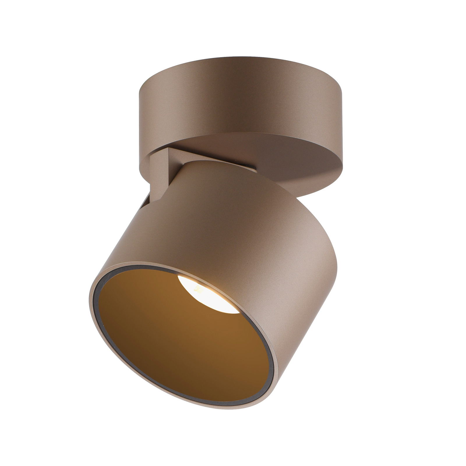 PURE LED тавански спот Cup, бронзов цвят, Ø 9,5 cm, метал
