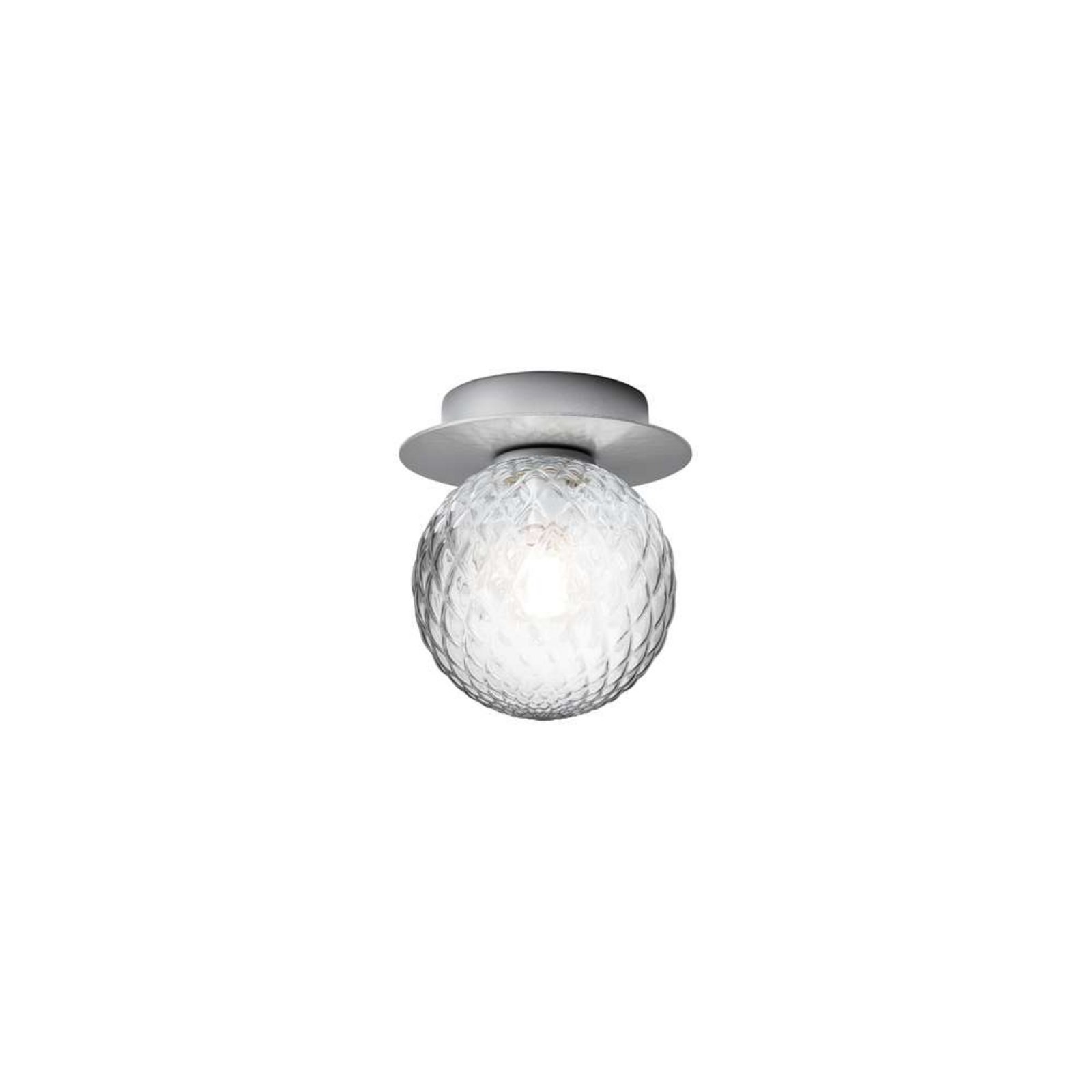 Nuura Liila 1 candeeiro de parede, Ø 14 cm, IP44, prateado/transparente