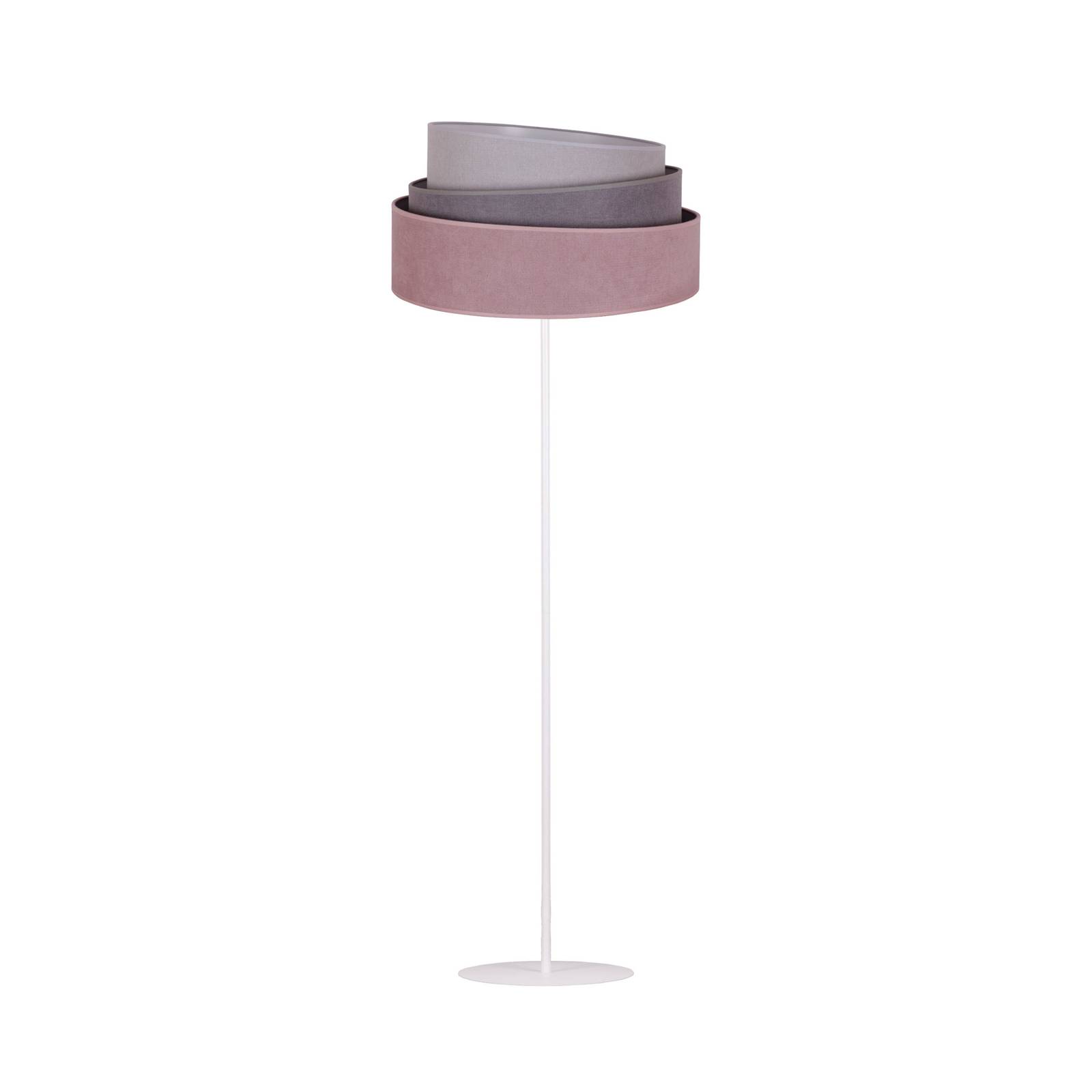 Lampadaire Pastell Trio rose/gris/gris clair