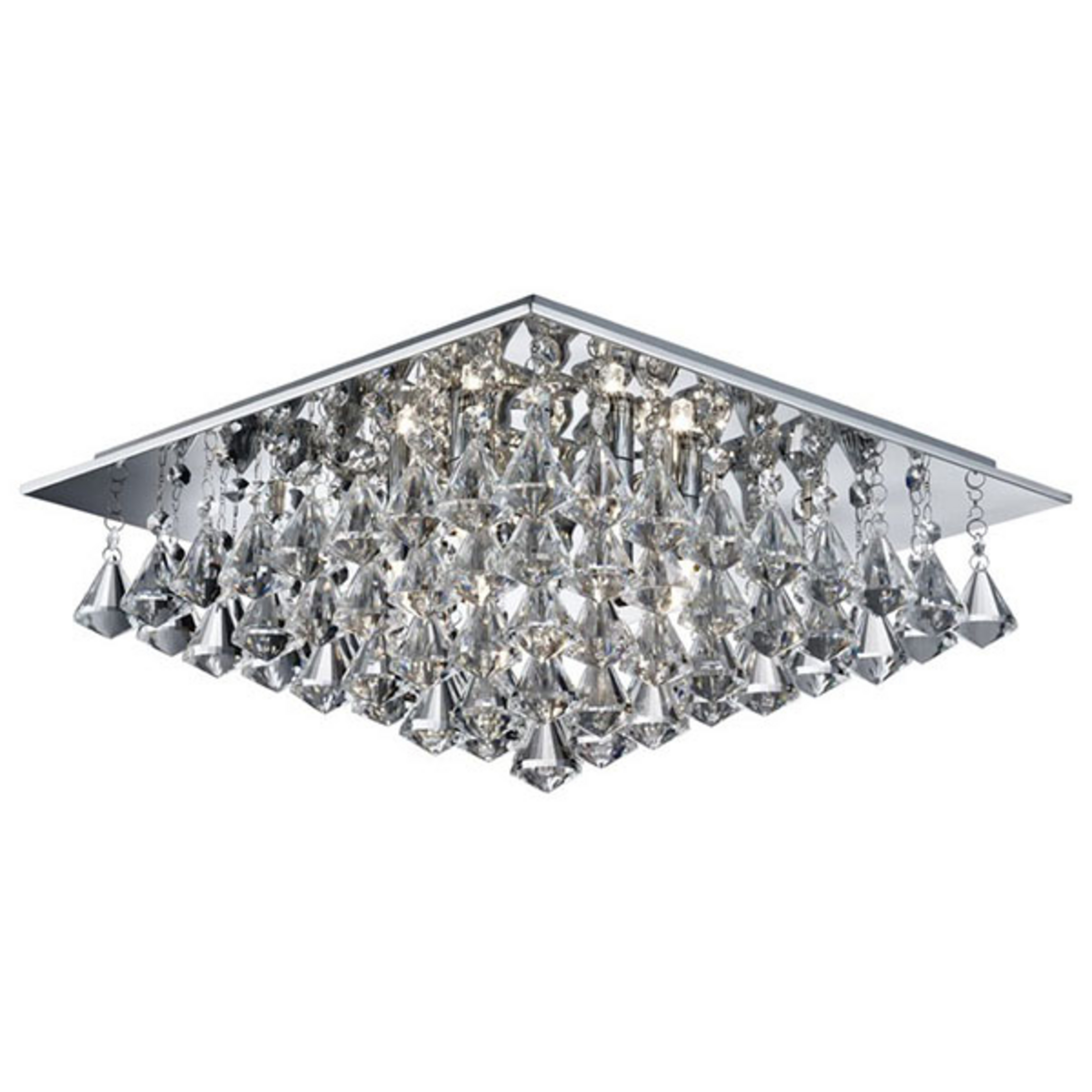 Lampa sufitowa Hanna kryształowe pryzmaty, 44x44cm