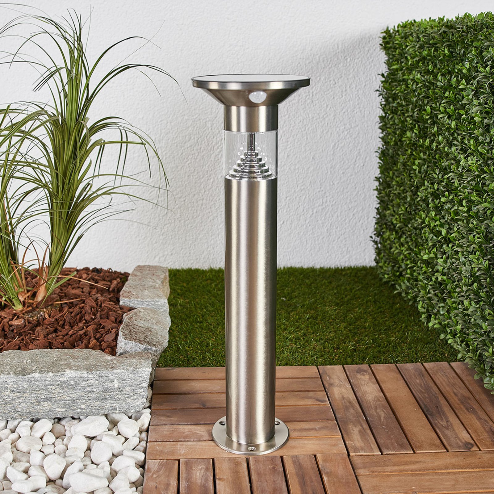 Jalisa LED Solarzelle Gartenleuchte w/Sensor Stainless Steel - Lindby