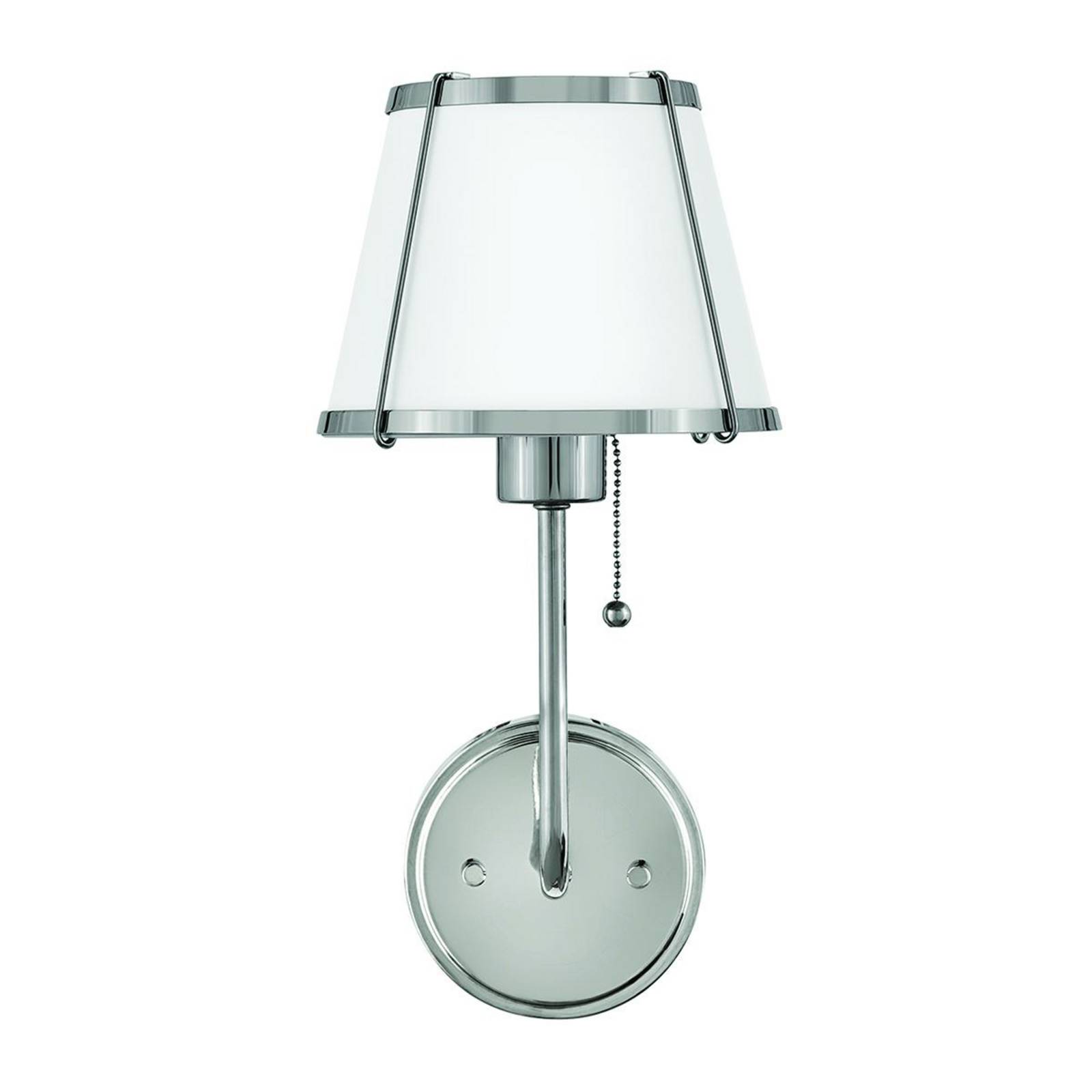Wandleuchte Clarke 1, nickelfarben/weiß, Metallschirm, Stahl günstig online kaufen