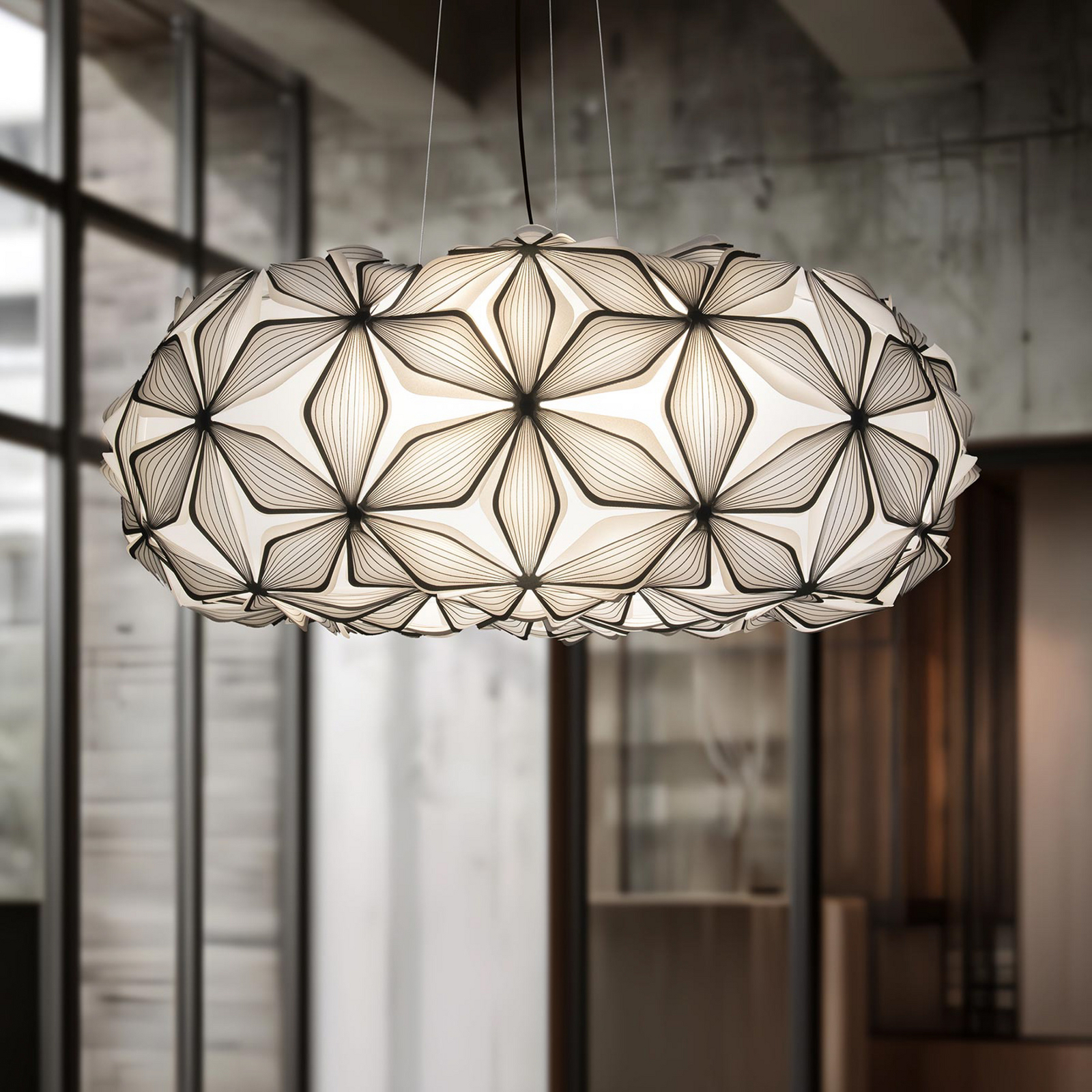 Hanglamp C'EST LA VIE, zwart/kabel zwart, Ø 70 cm