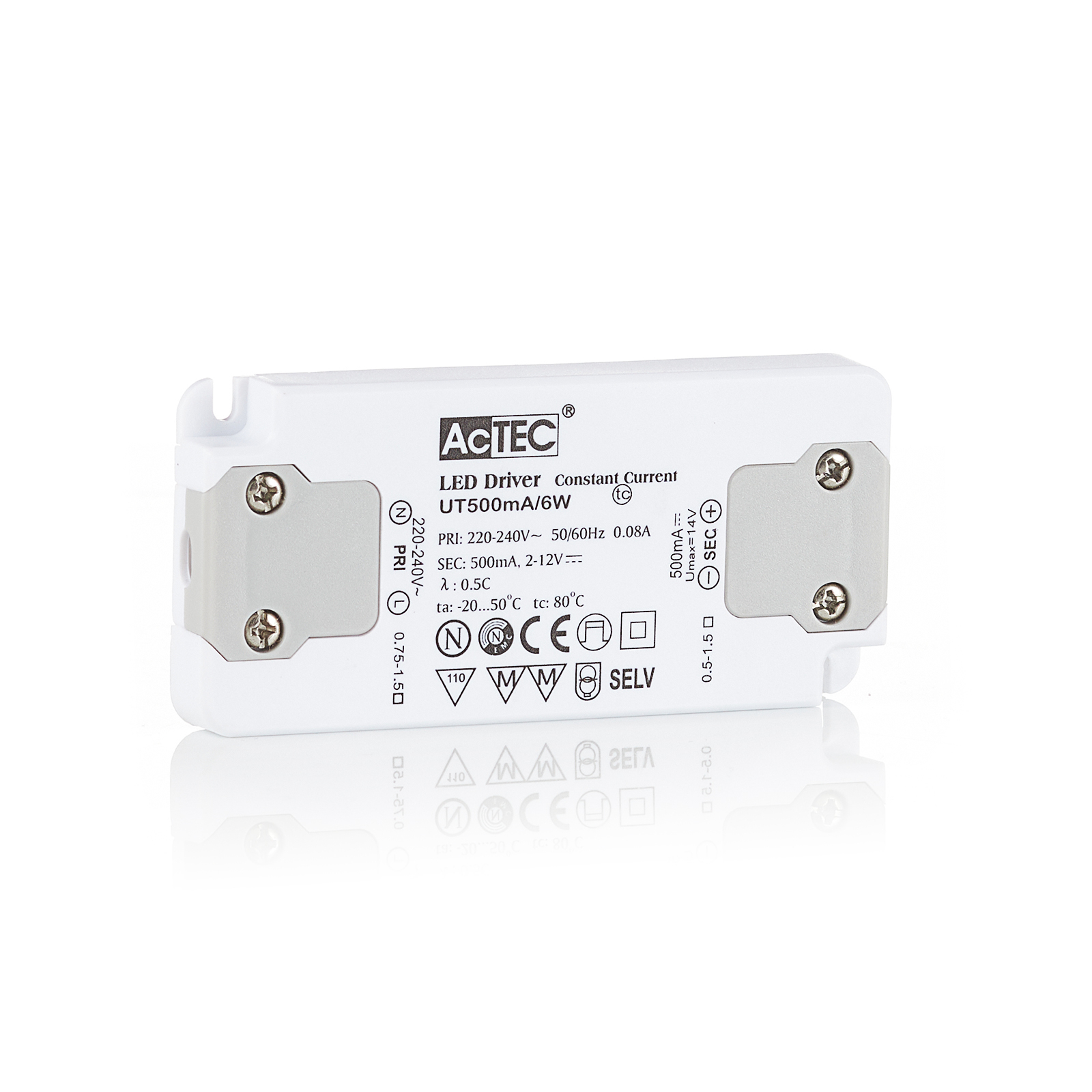 AcTEC Slim transformador LED CC 500mA, 6W