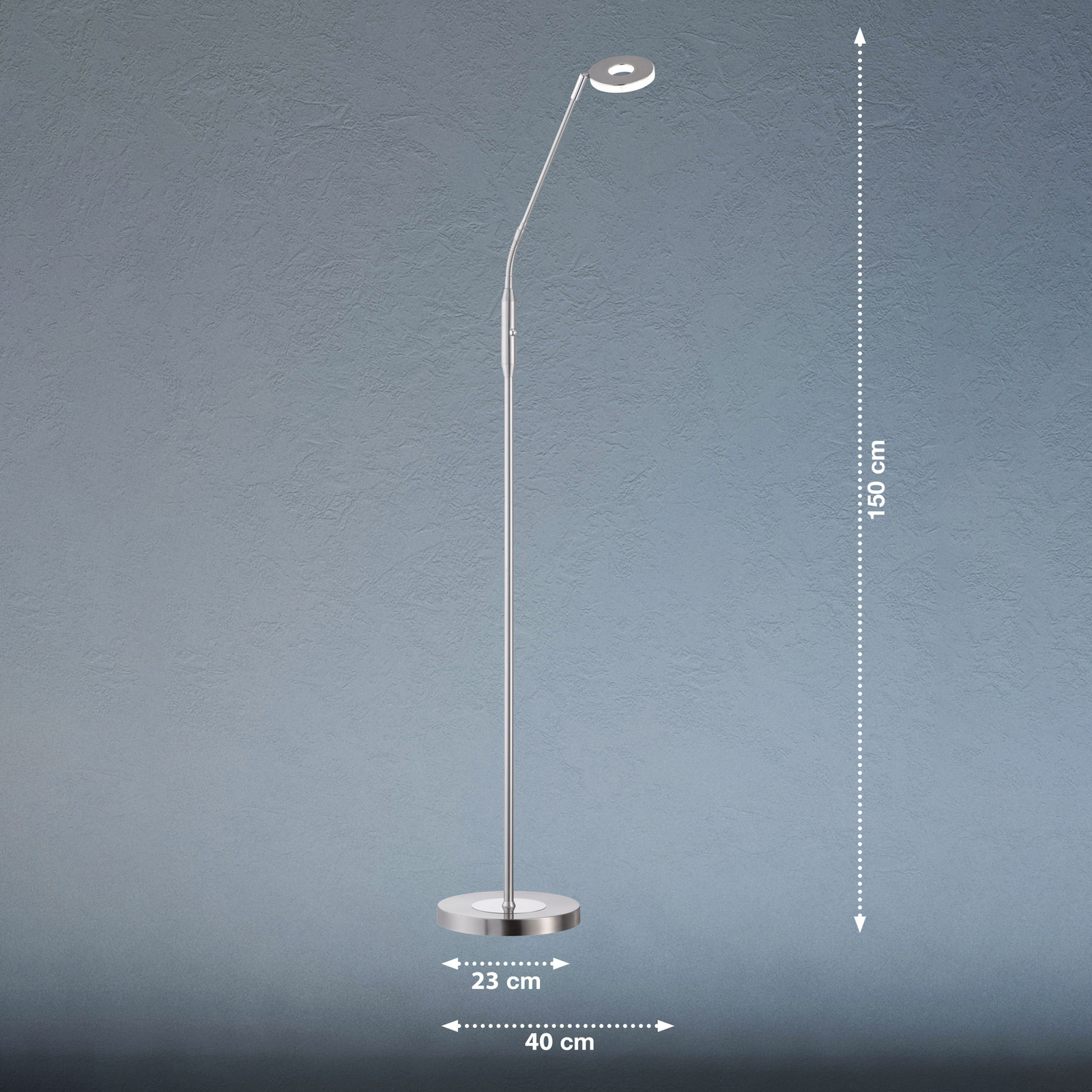 Lampe sur pied LED Dent, CCT, à 1 lampe, nickel