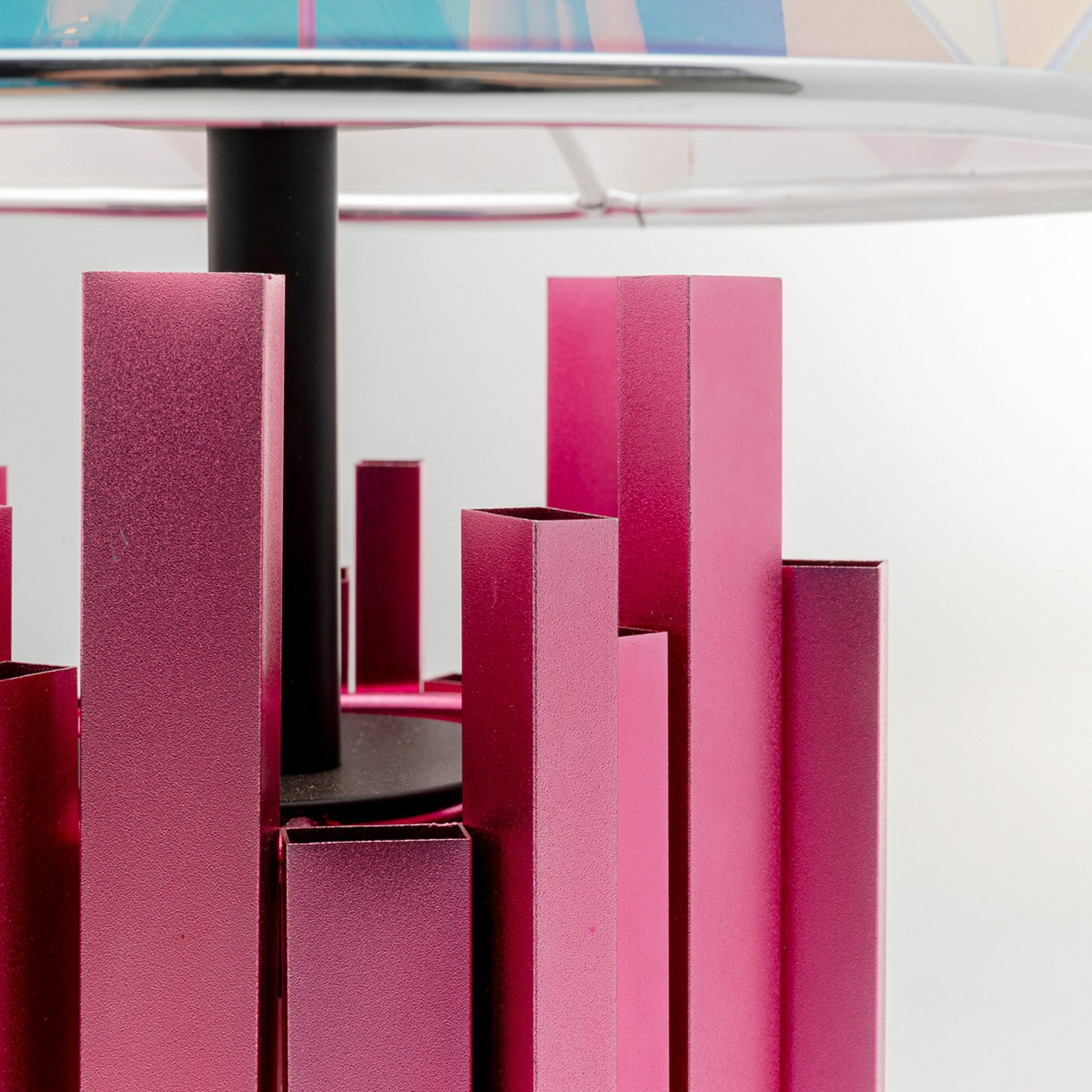 Kare namizna svetilka Coachella Colore, roza/modra/bela, 45, E27