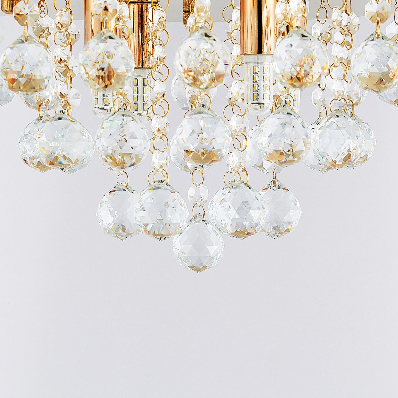 Gillion 4 Lámpara de Techo Crystal/Gold - Lindby