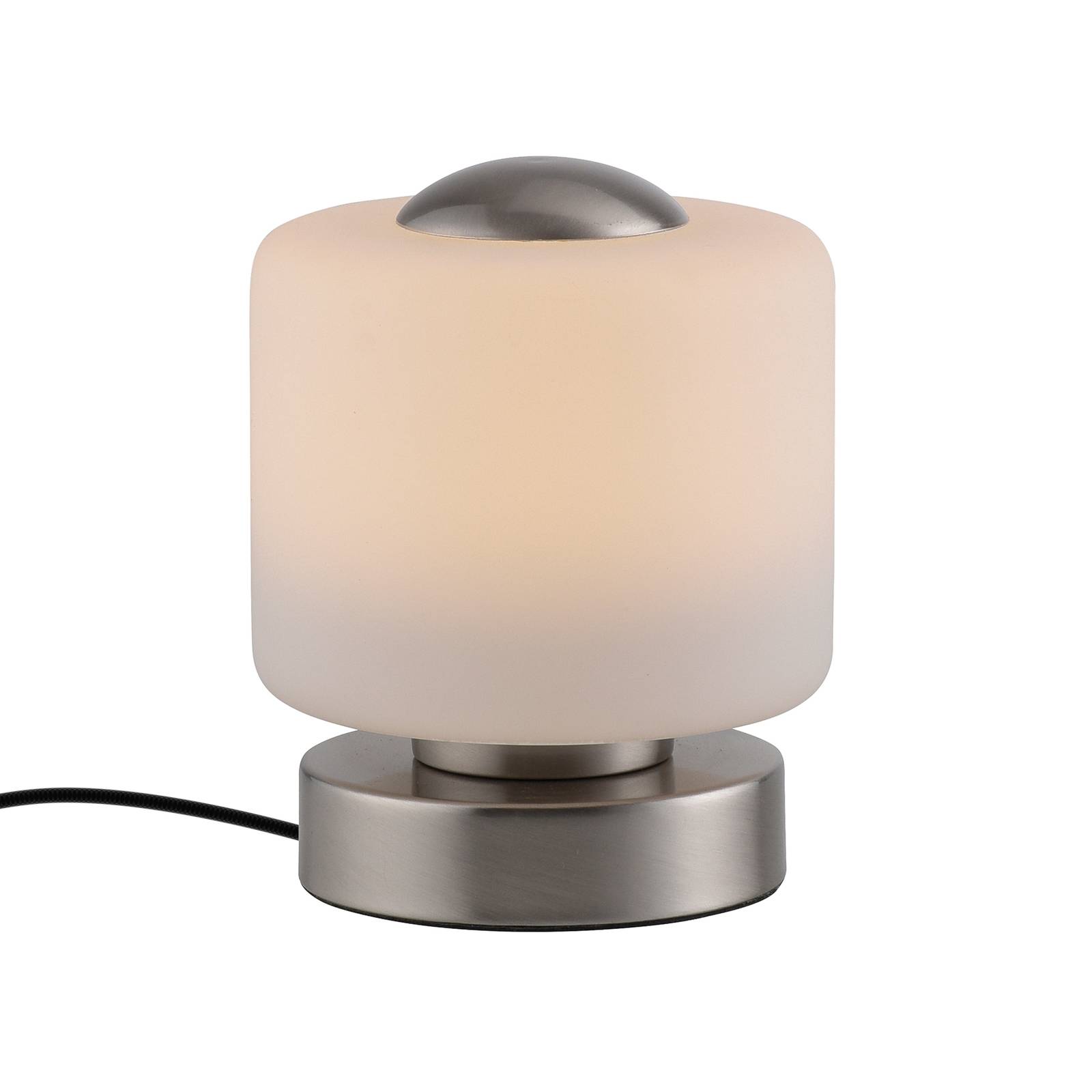 Paul Neuhaus LED-Tischlampe Bota, stahlfarben, Glas, dimmbar