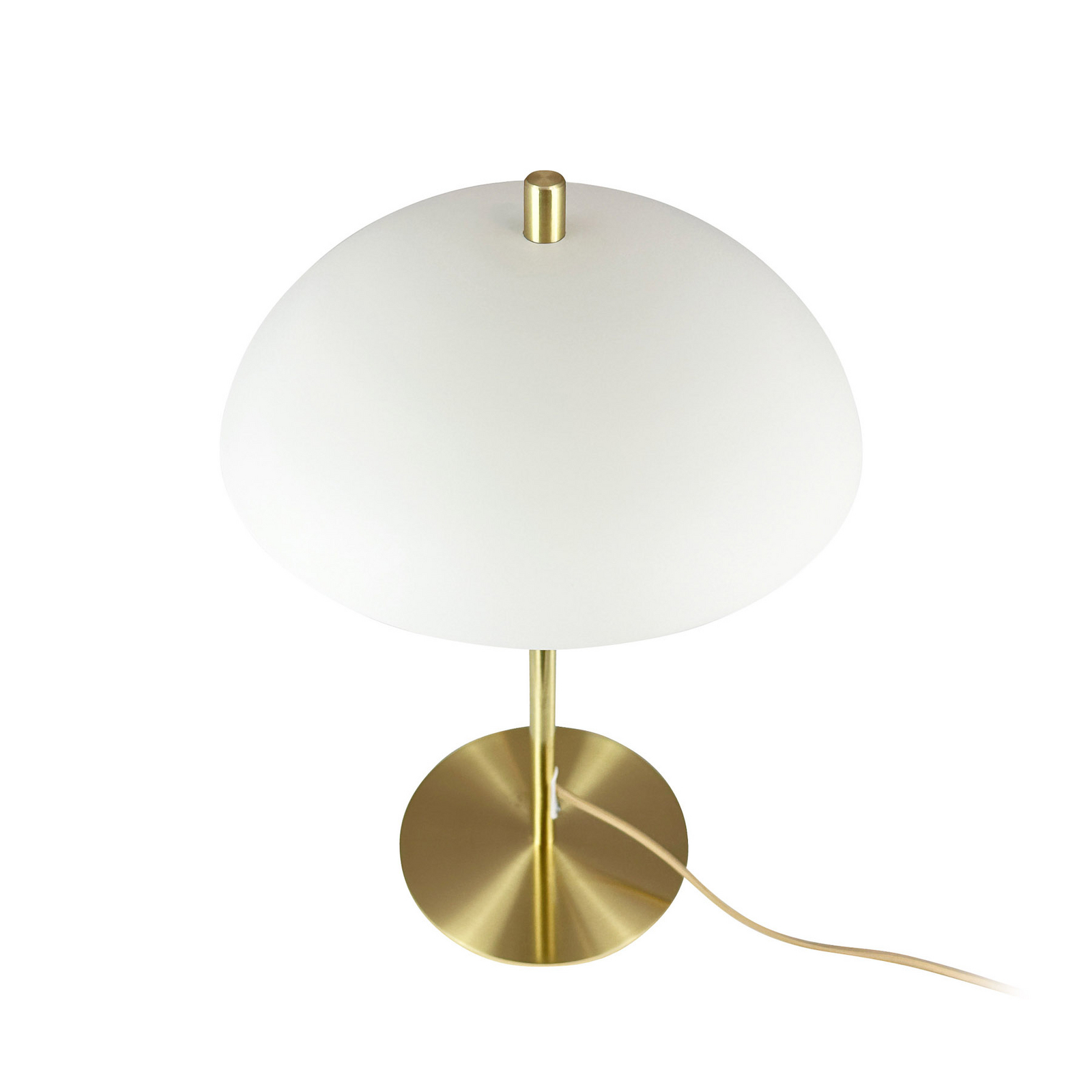 Dyberg Larsen stalo lempa Globus, smėlio spalvos/vario, 44 cm Dyberg Larsen stalo lempa Globus, smėlio spalvos/vario, 44 cm