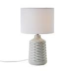 Ilysa table lamp white fabric, grey ceramic base