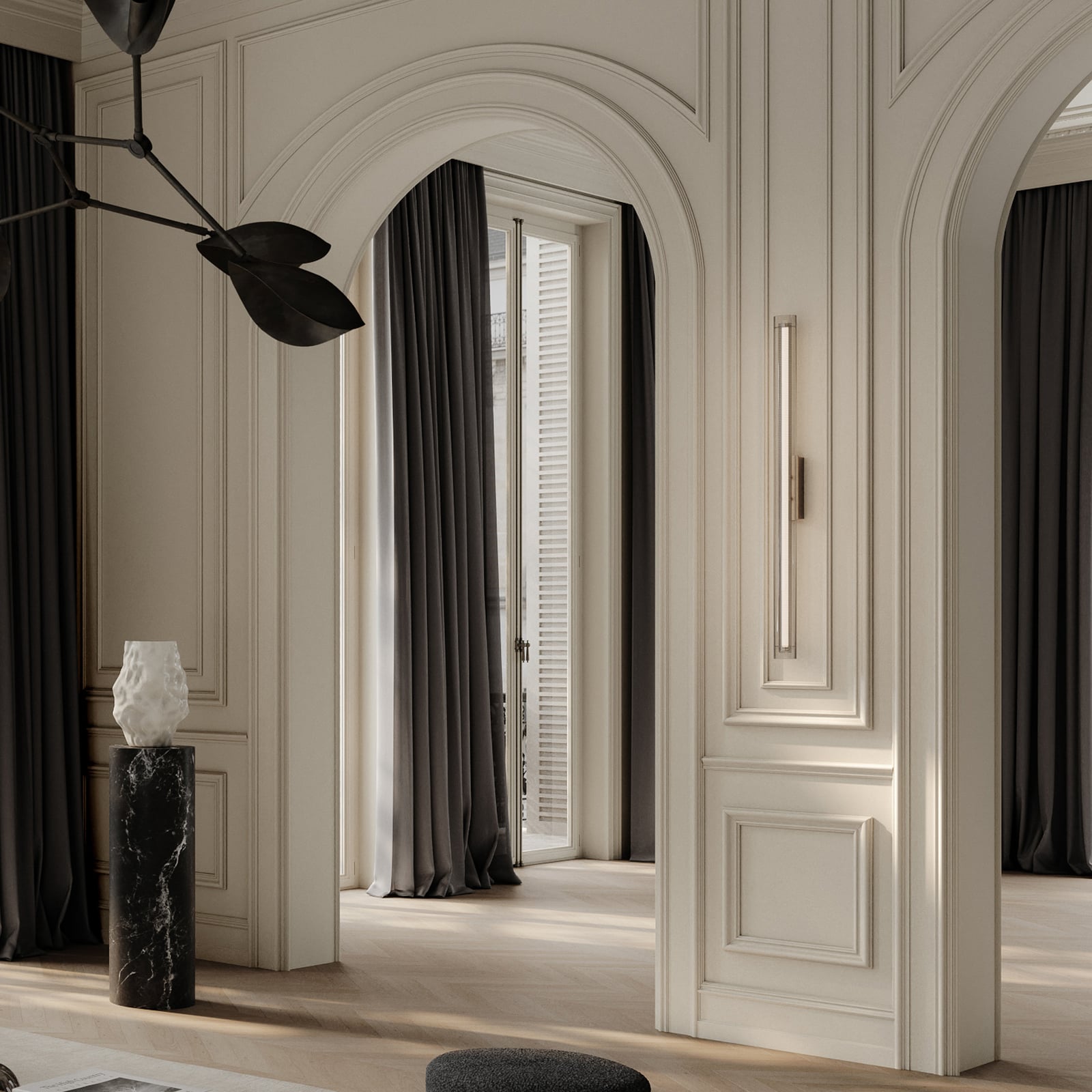 Frame LED wandlamp, 100 cm, chroom, dimbaar - 101 Copenhagen