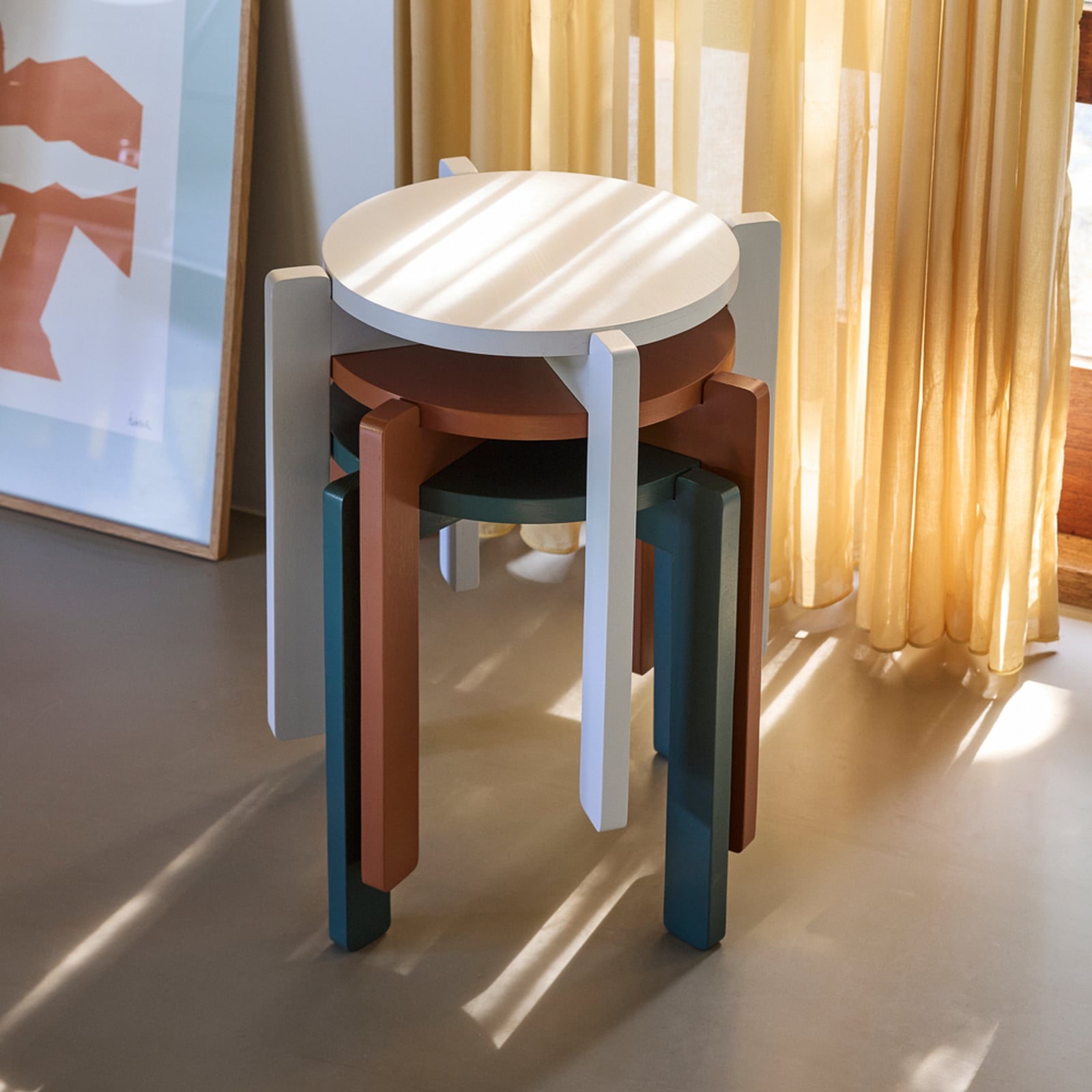 Sgabello Always arancione, altezza 42 cm - Hübsch