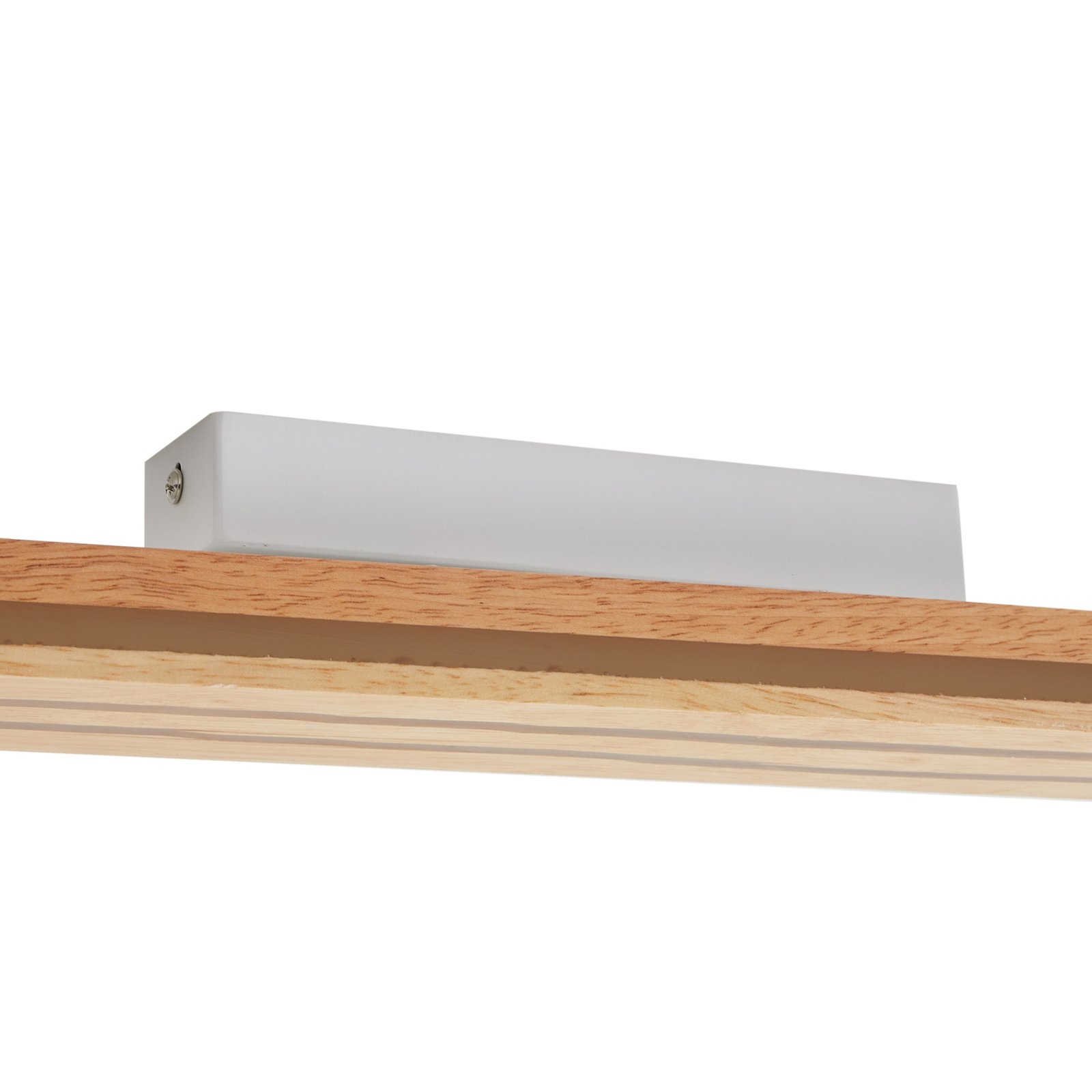 Lucande Plafonnier LED Silja, 13 W, bois, 100 cm