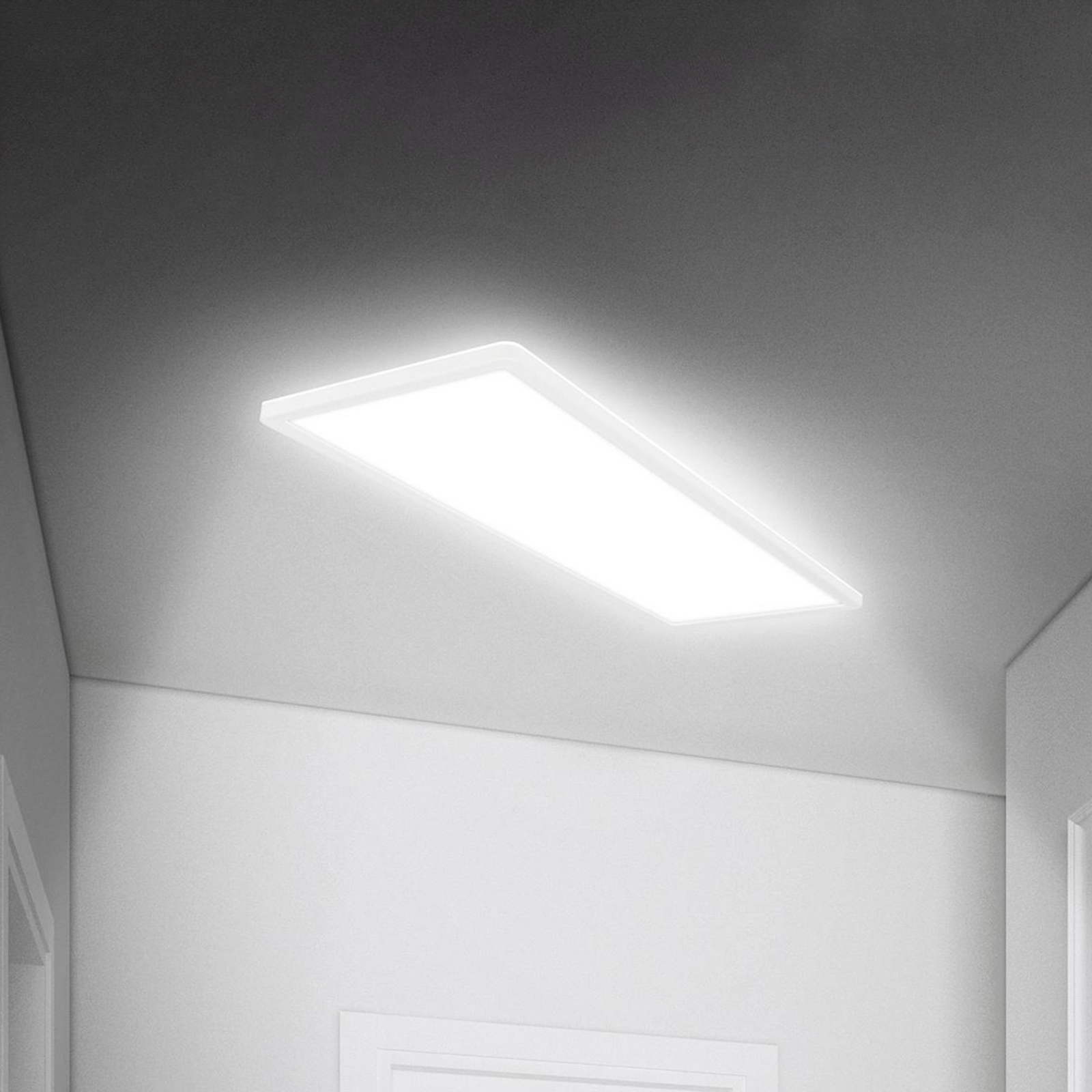 Panneau LED Dimmable Avec Télécommande - 100x25x6 Cm, CCT 3000-6500K, IP44, Blanc, Pour Plafond Salon/cuisine