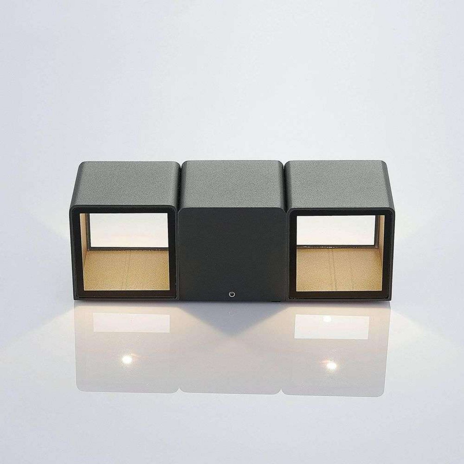 Niclas Square LED Aplica de Exterior Dark Grey - Lindby