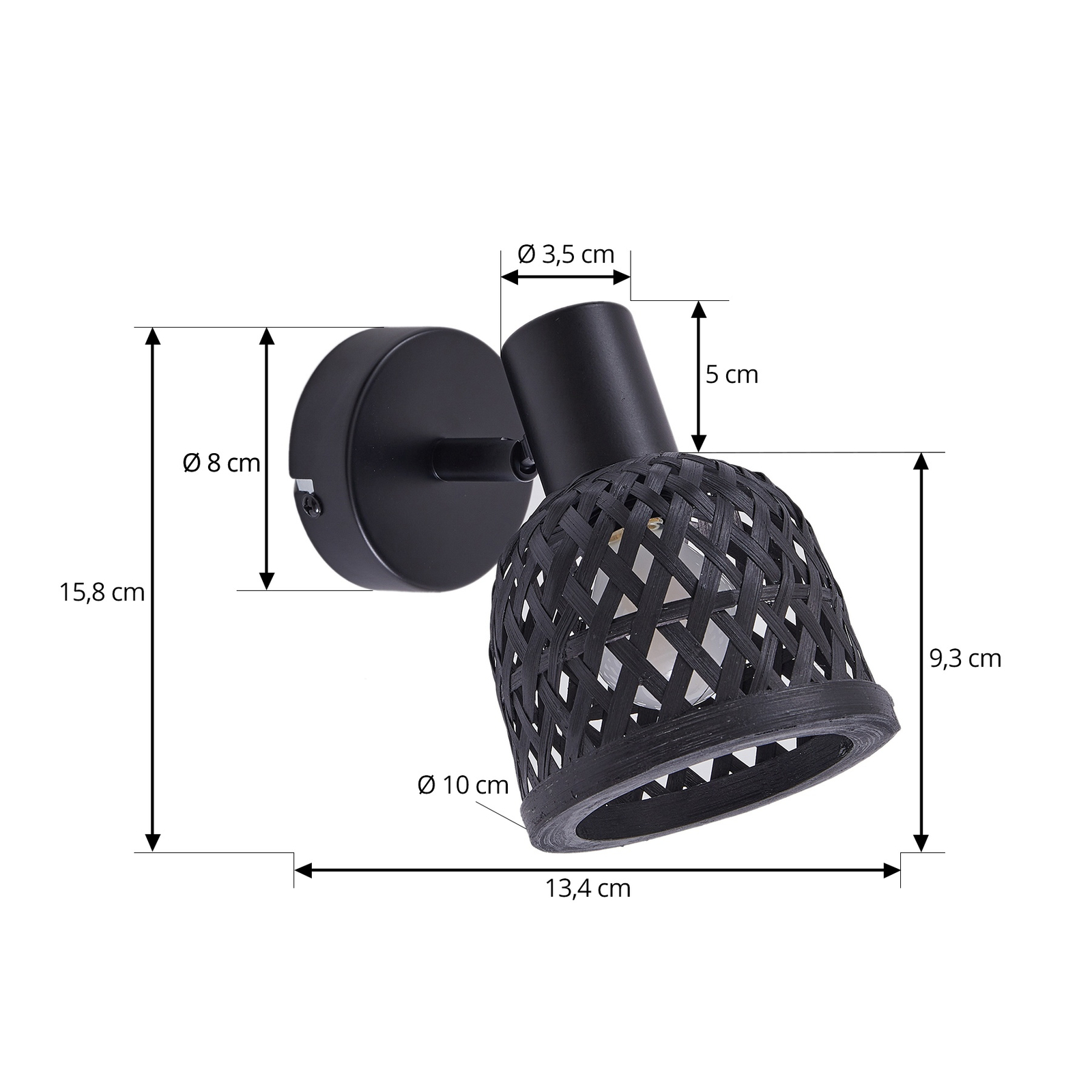 Eskil Applique Murale Ø10 Noir - Lindby